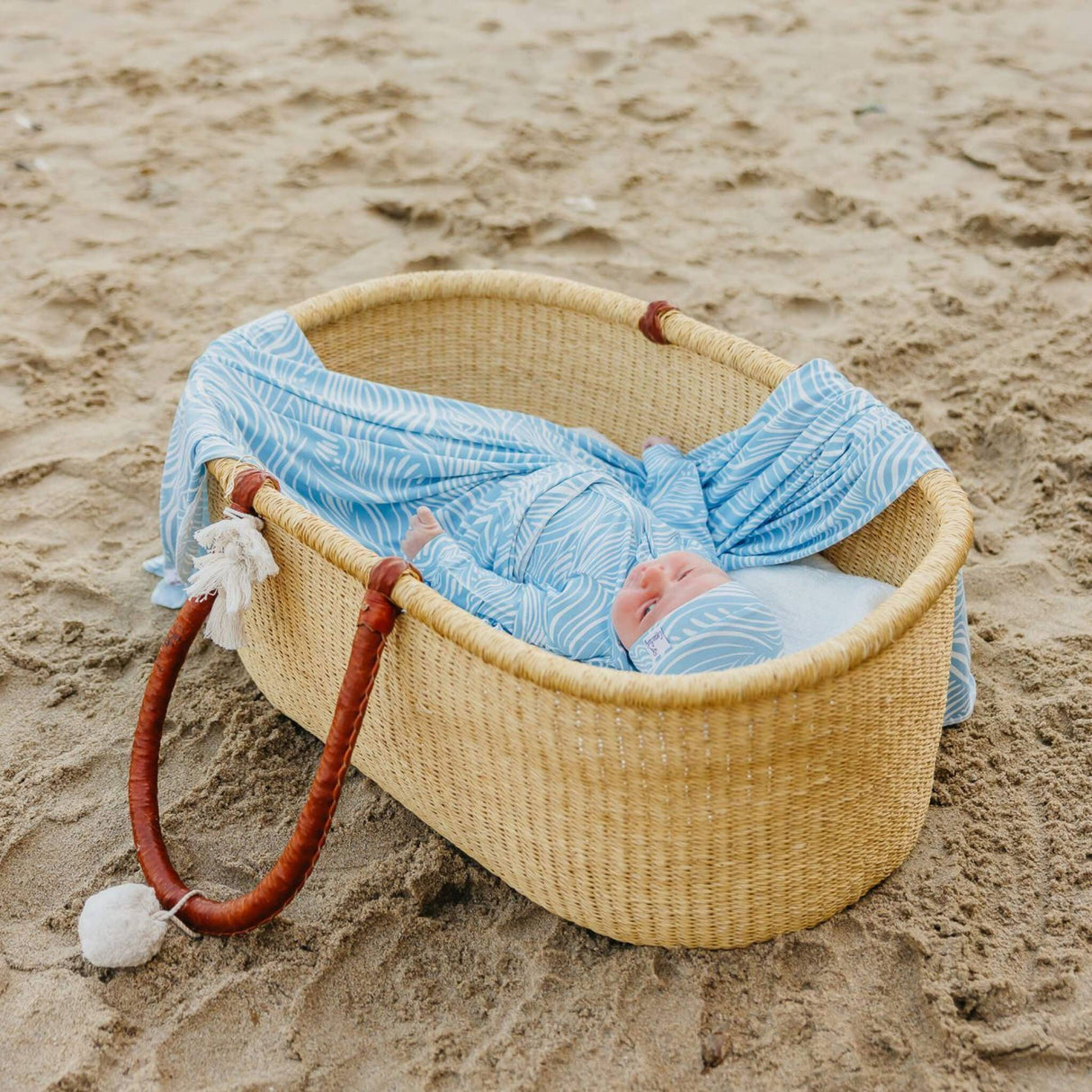 Knit Swaddle Blanket - Surf