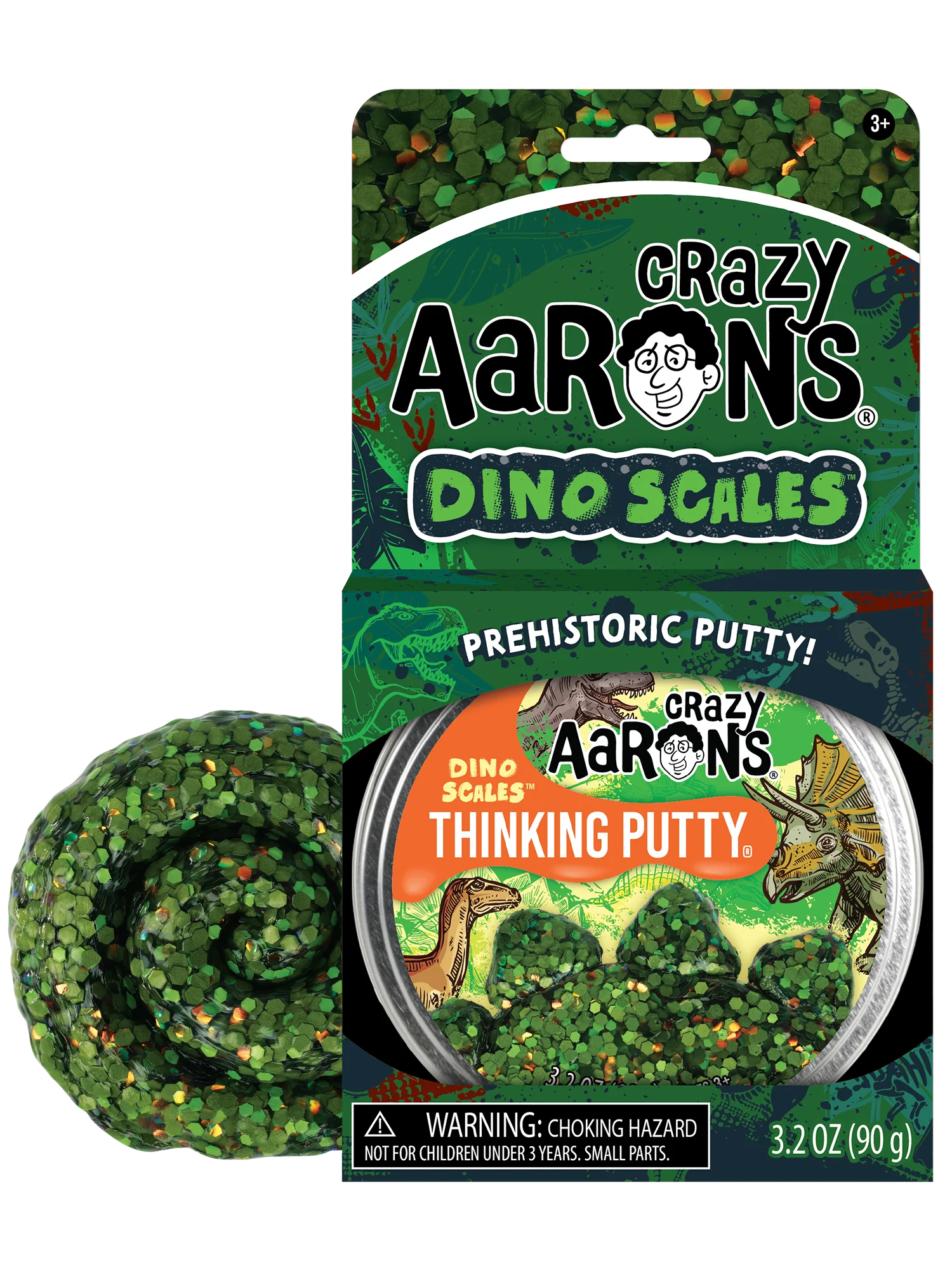 Crazy Aaron's Thinking Putty 4" Tin - Dino Scales FINAL SALE
