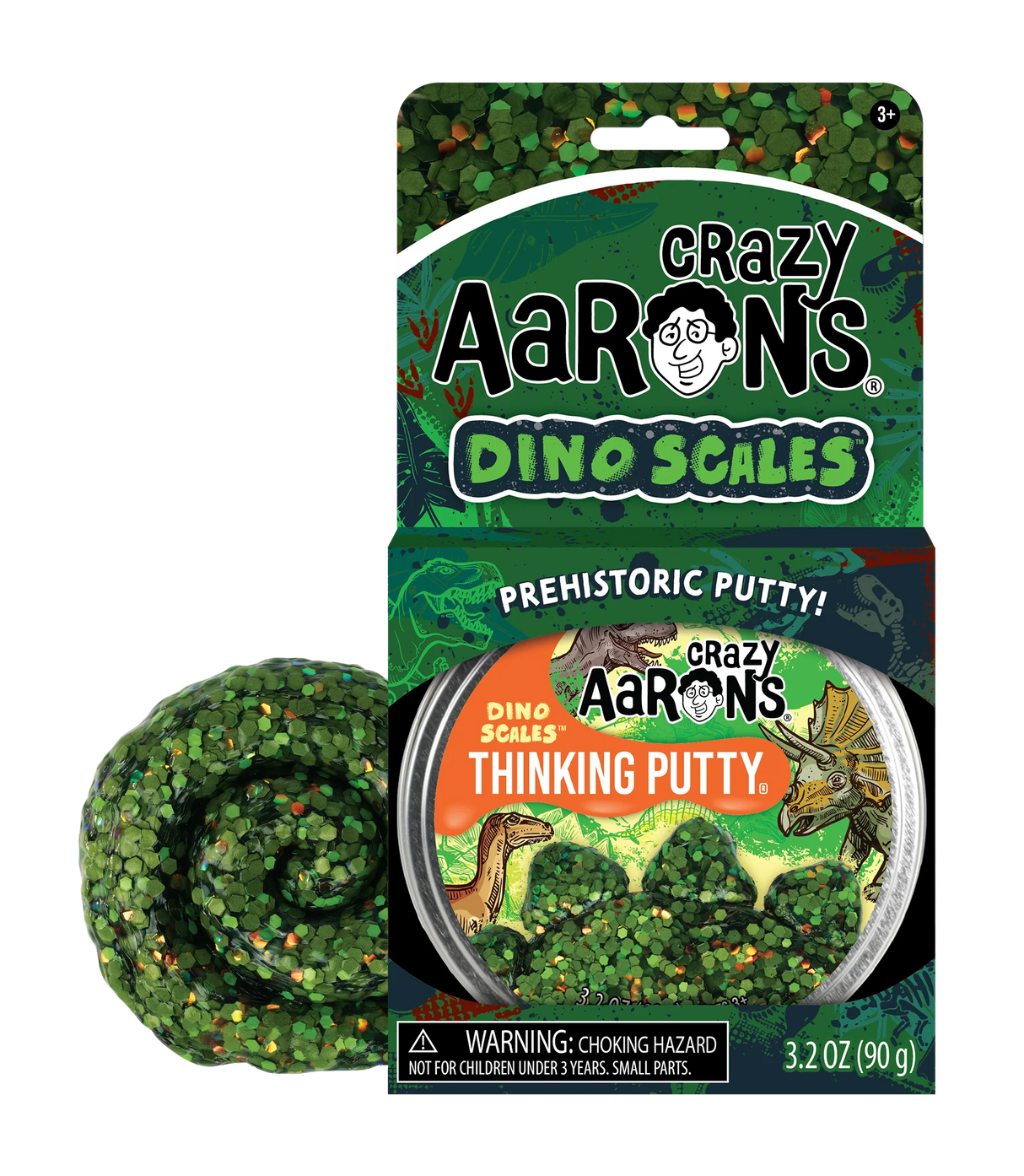 Crazy Aaron's Thinking Putty 4" Tin - Dino Scales FINAL SALE