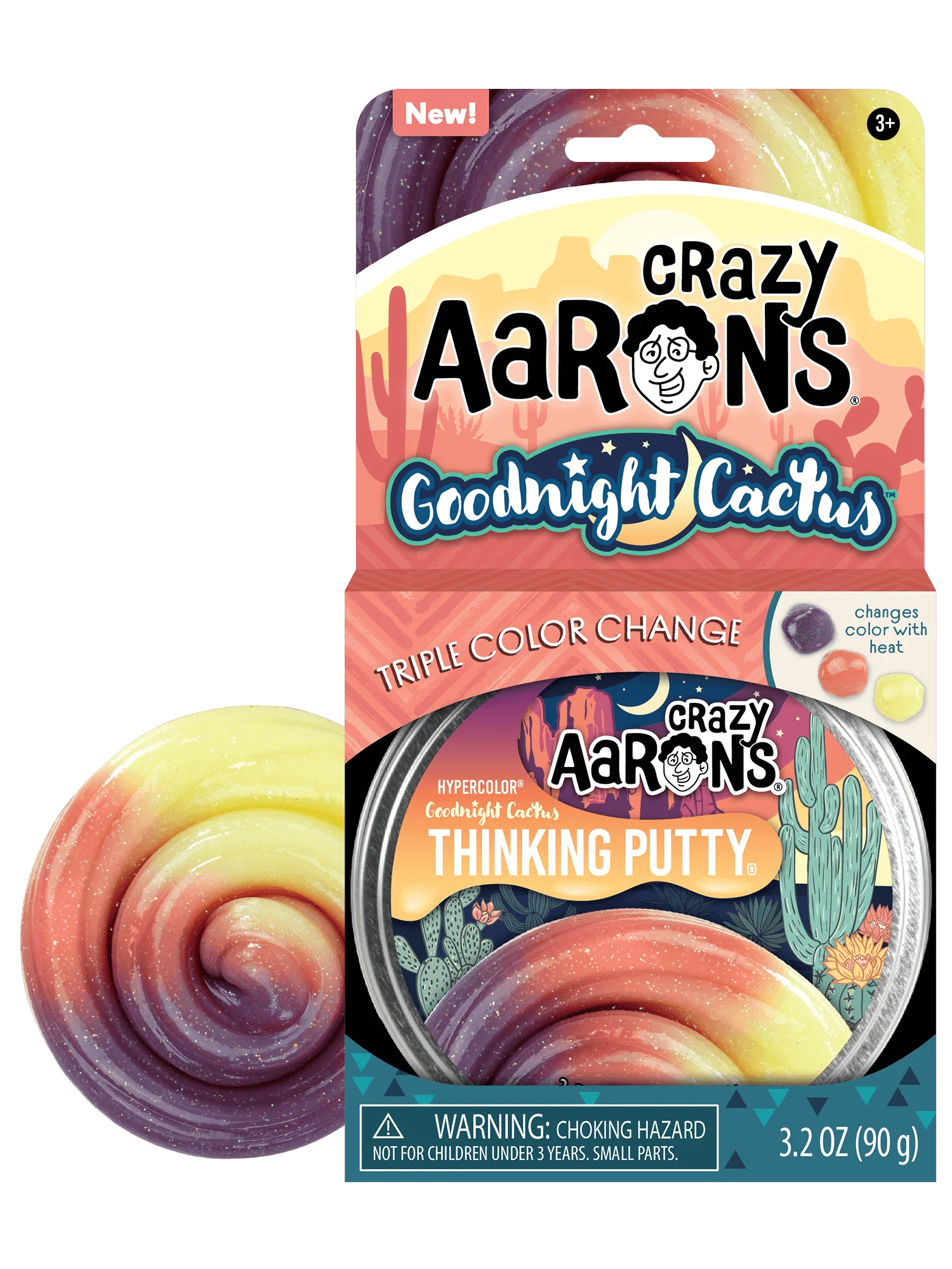Crazy Aaron's Thinking Putty 4" Tin - Goodnight Cactus FINAL SALE