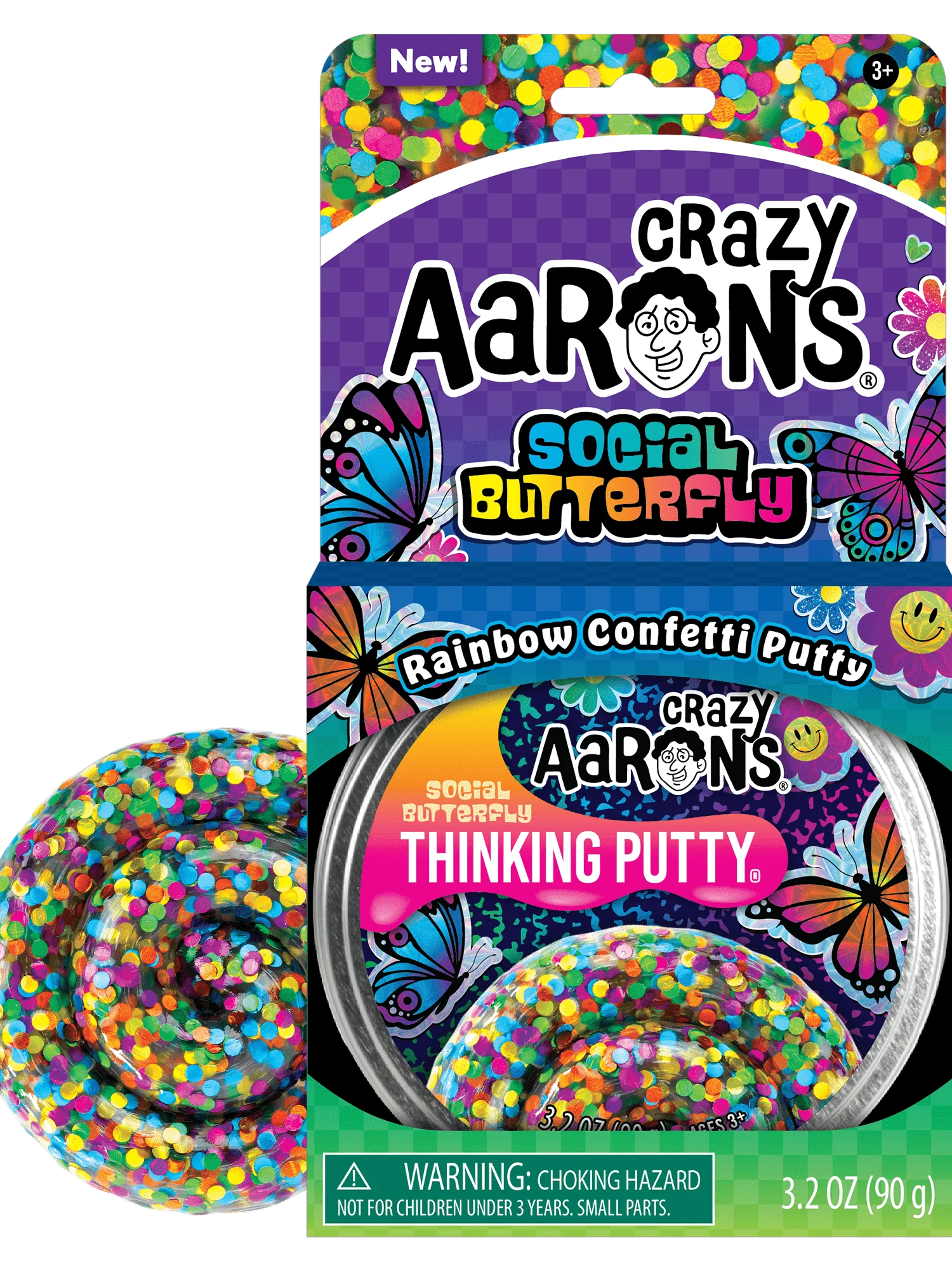 Crazy Aaron's Thinking Putty 4" Tin - Social Butterfly FINAL SALE