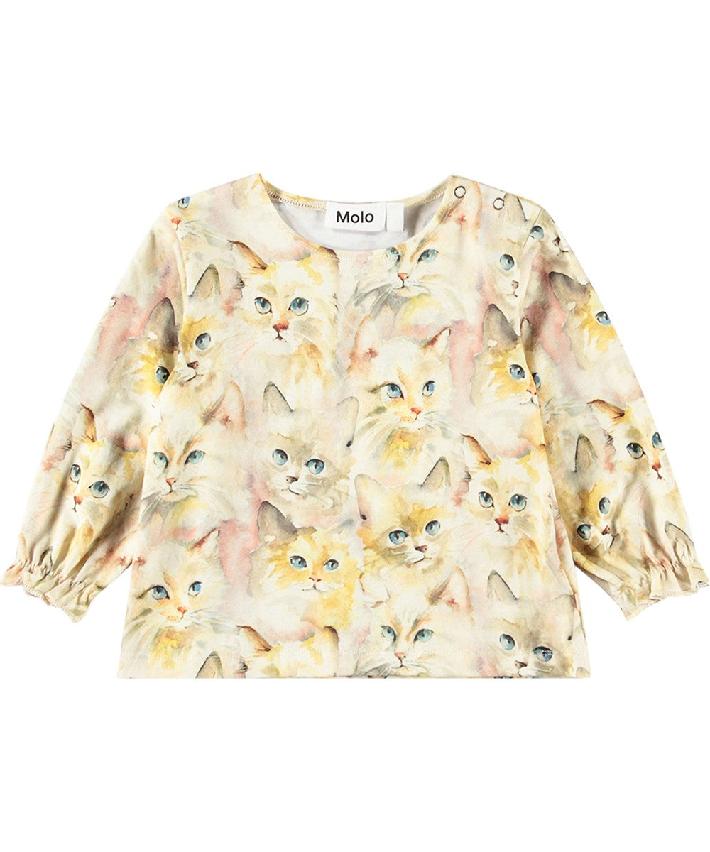 Molo Elina Tee - Aquarelle Cats FINAL SALE