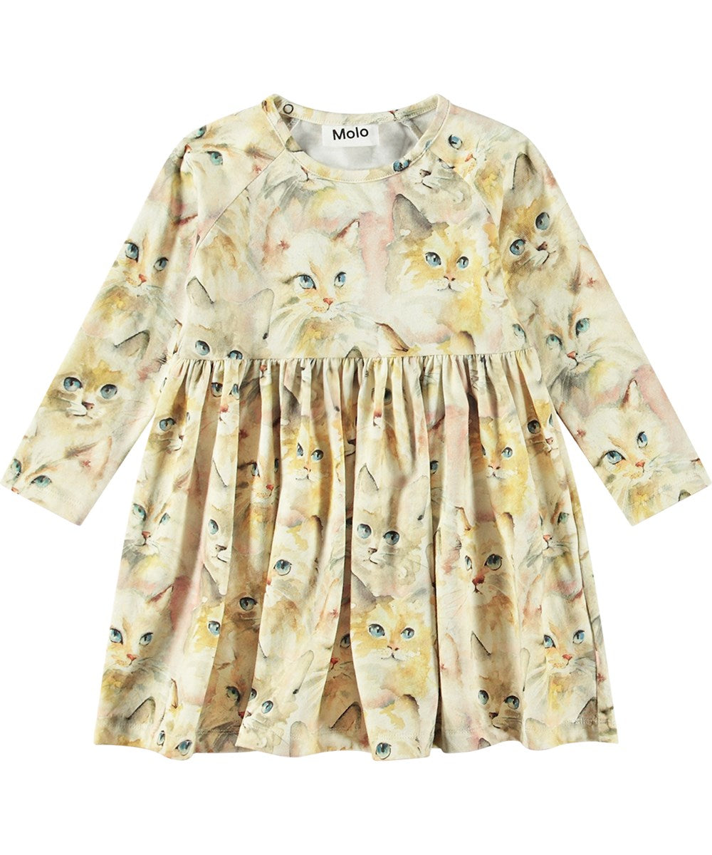 Molo Charmaine Dress - Aquarelle Cats FINAL SALE