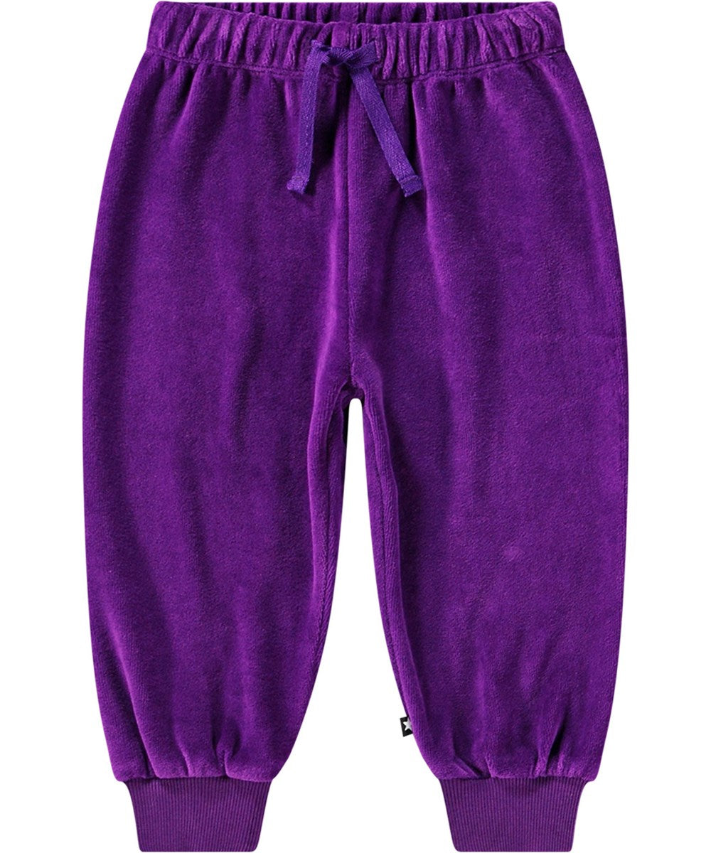 Molo Simeon Velour Joggers - Warm Purple FINAL SALE