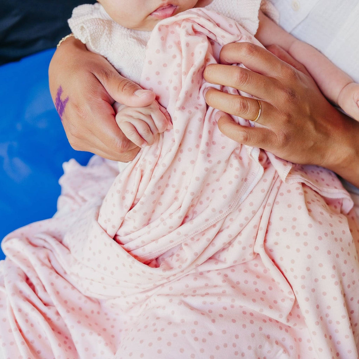 Knit Swaddle Blanket - Dottie