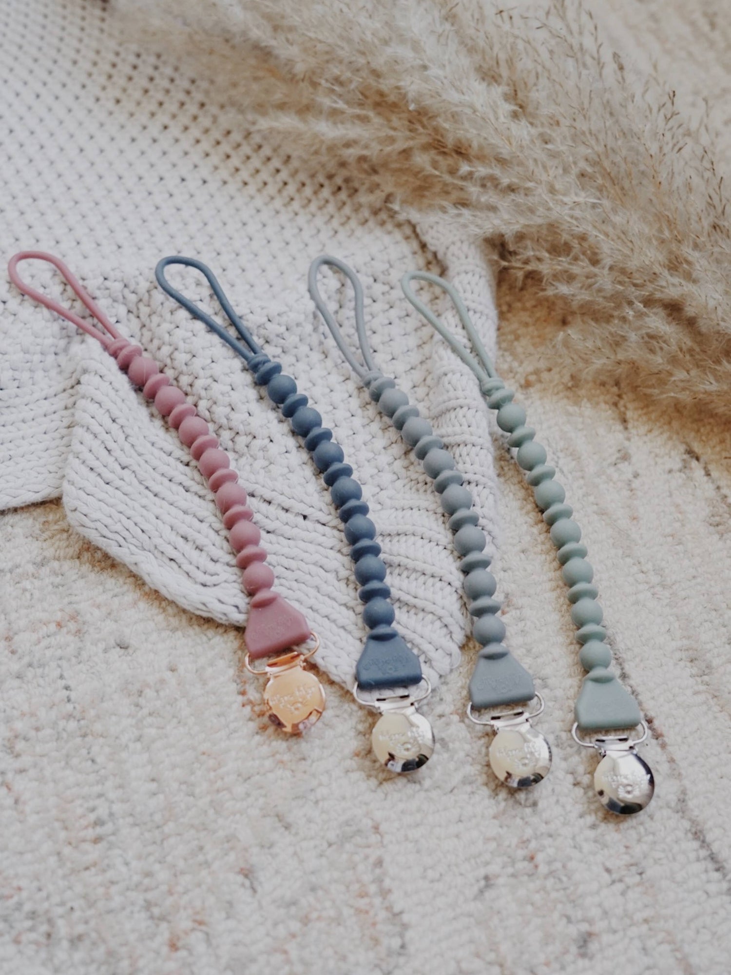 Sweetie Strap Pacifier Clip - Blue Beaded
