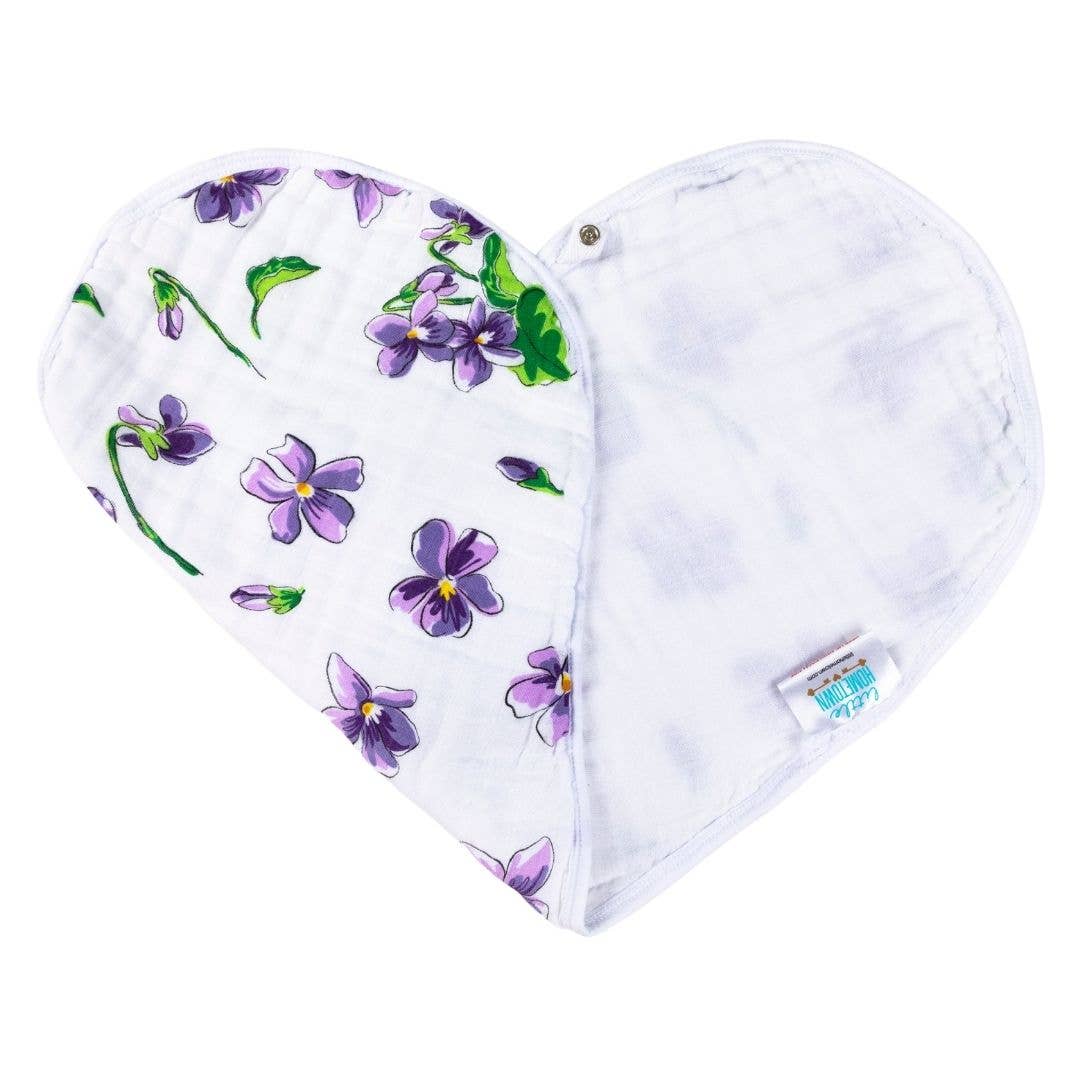 2-in-1 Burp Cloth and Bib - Violet