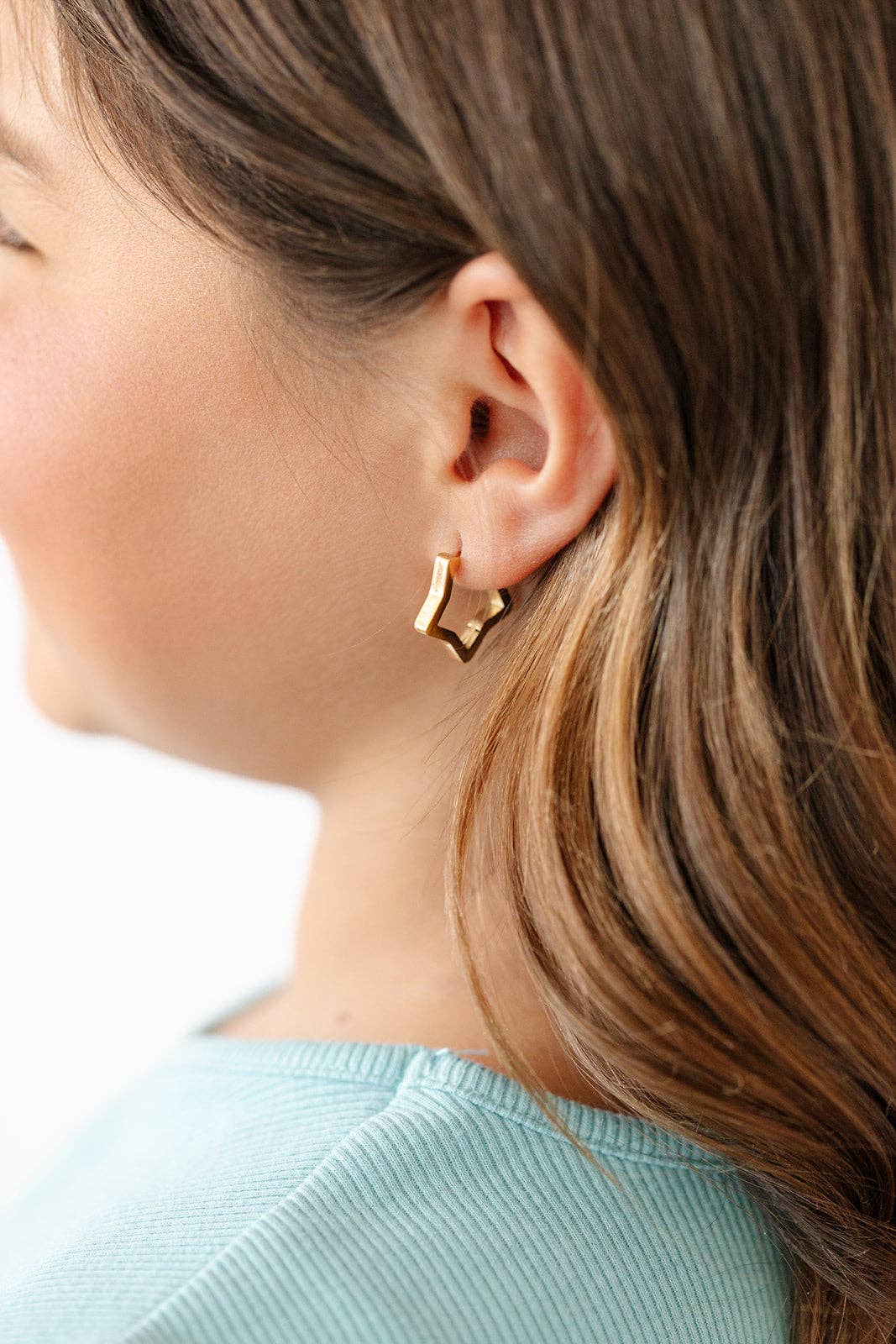 Pip Pop Post Earrings - Gold Star Hoop