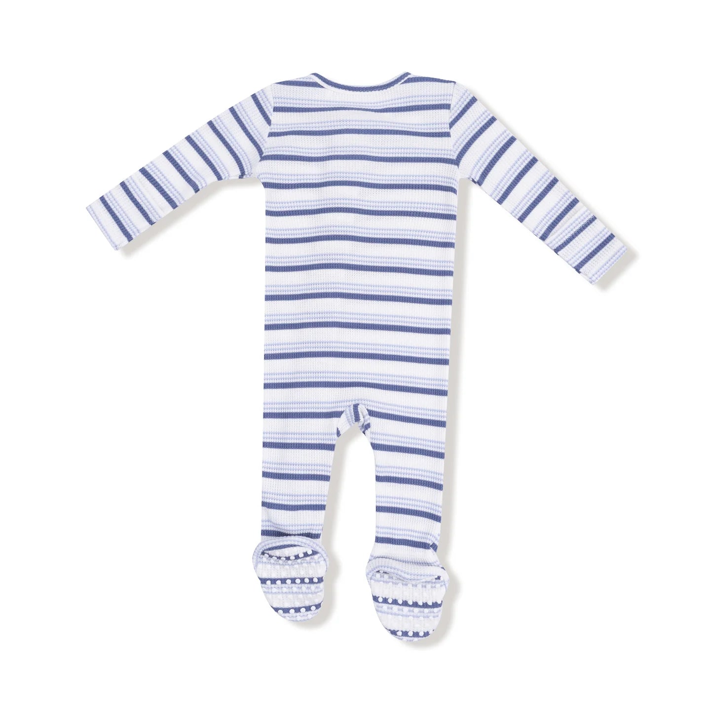 Zip Footie - Vintage Blue Stripe