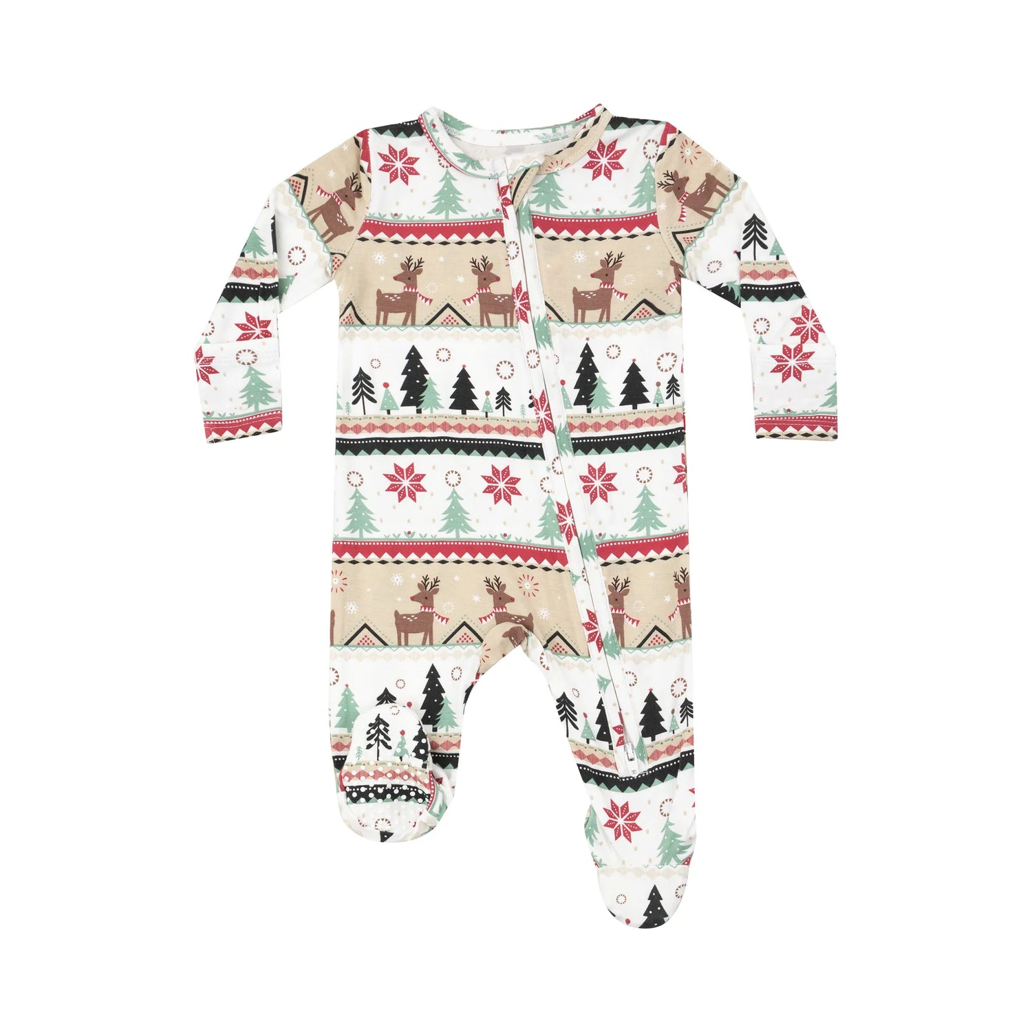 Zip Footie - Reindeer Fair Isle