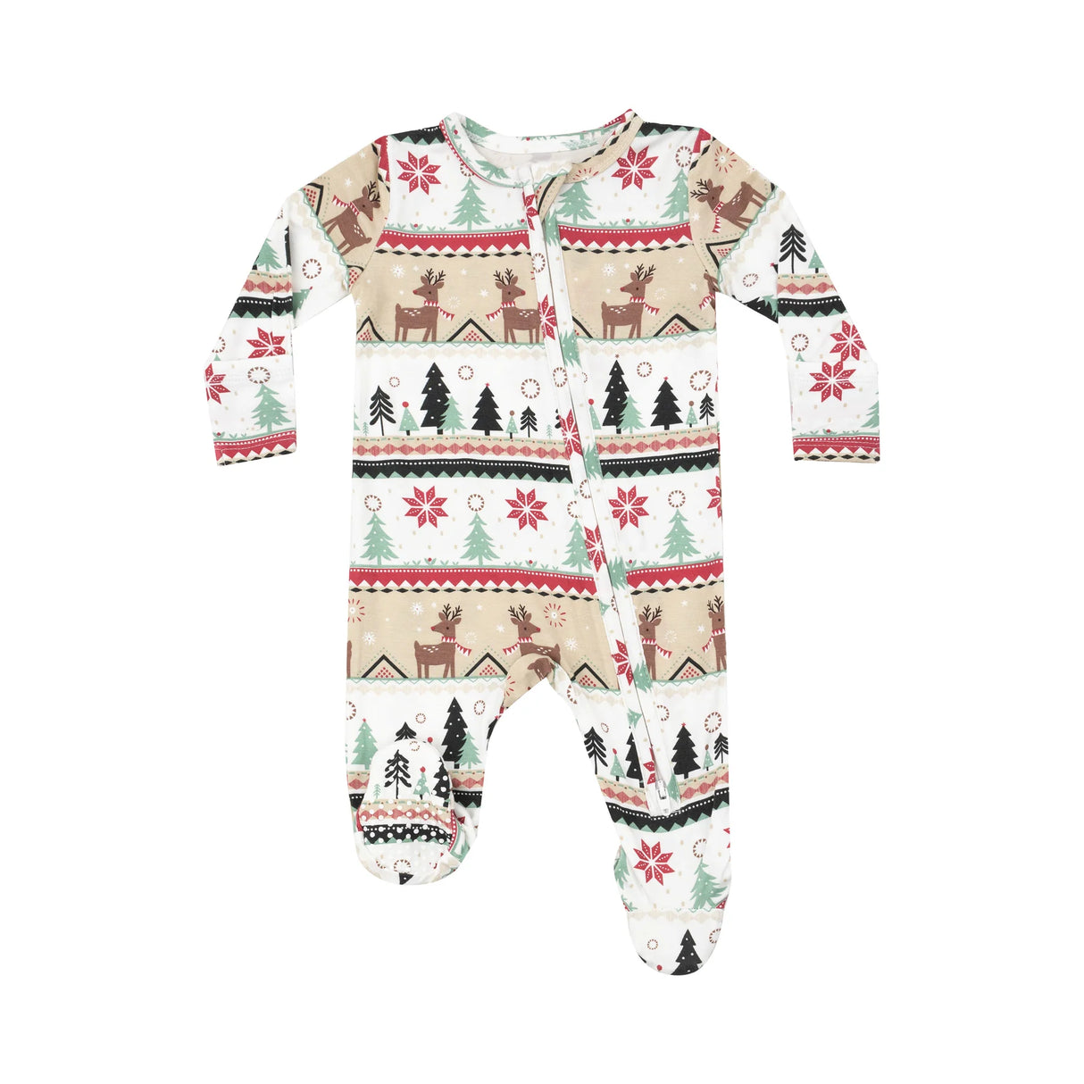 Zip Footie - Reindeer Fair Isle