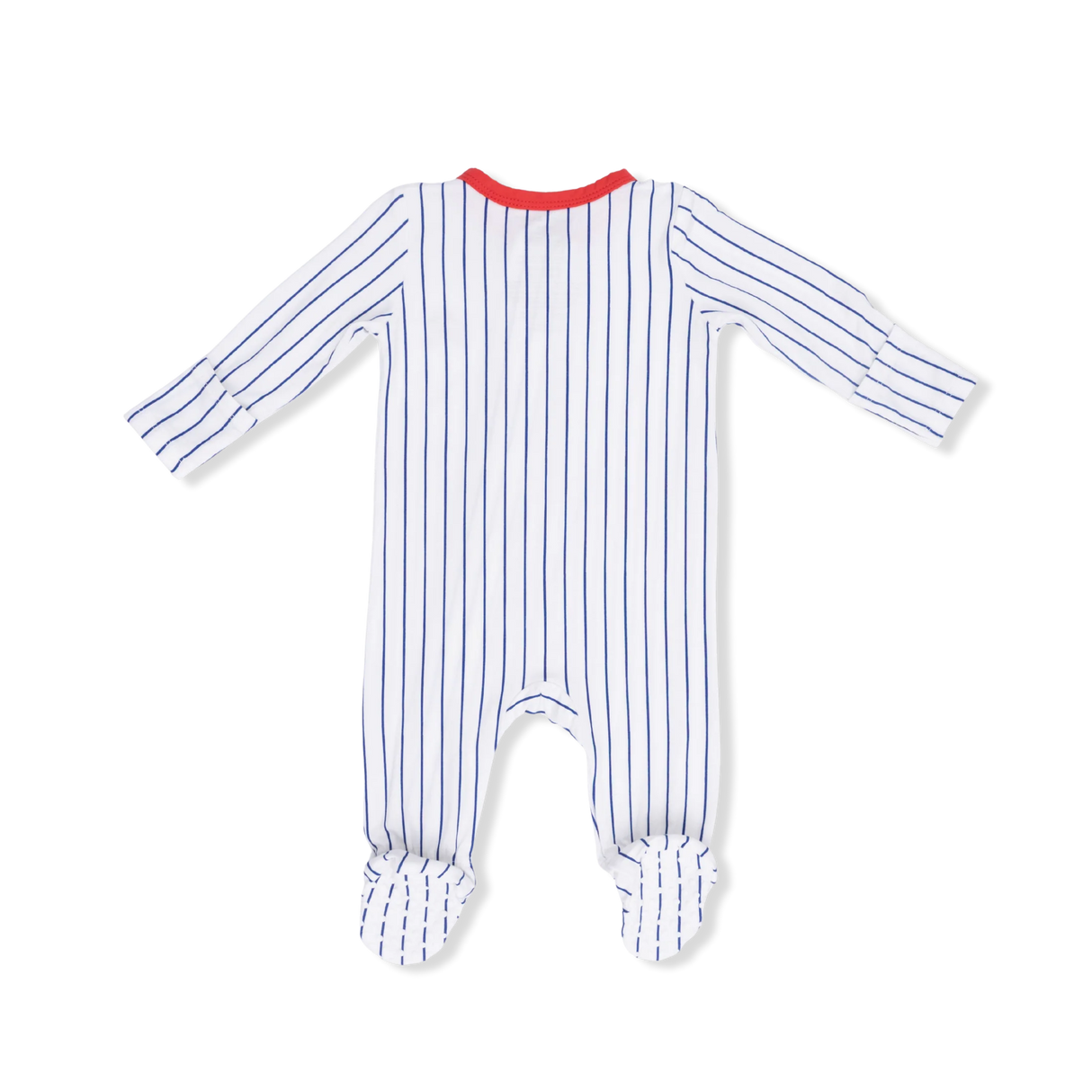 Zip Footie - Baseball Stripe