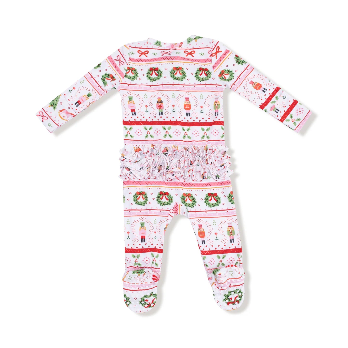 Ruffle Zip Footie - Sugar Plum Fairy Nutcracker Fair Isle