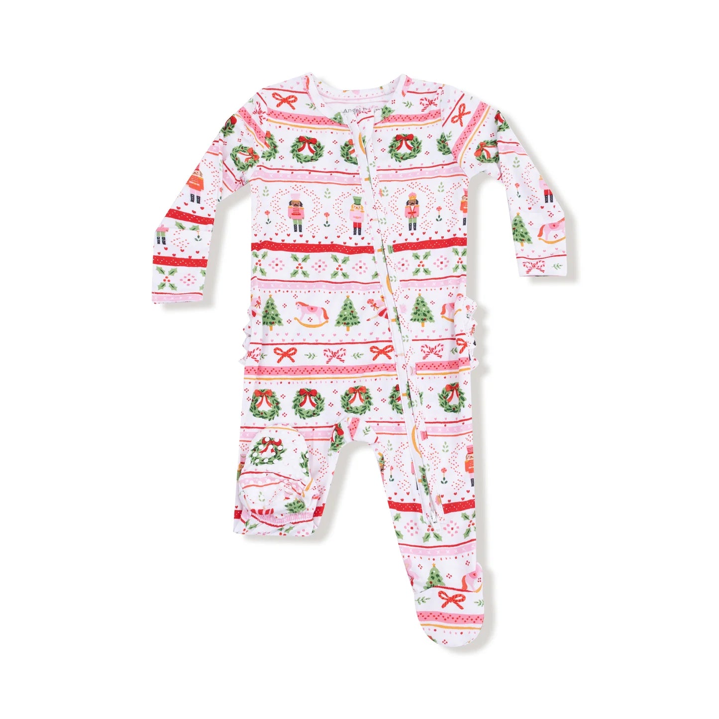 Ruffle Zip Footie - Sugar Plum Fairy Nutcracker Fair Isle