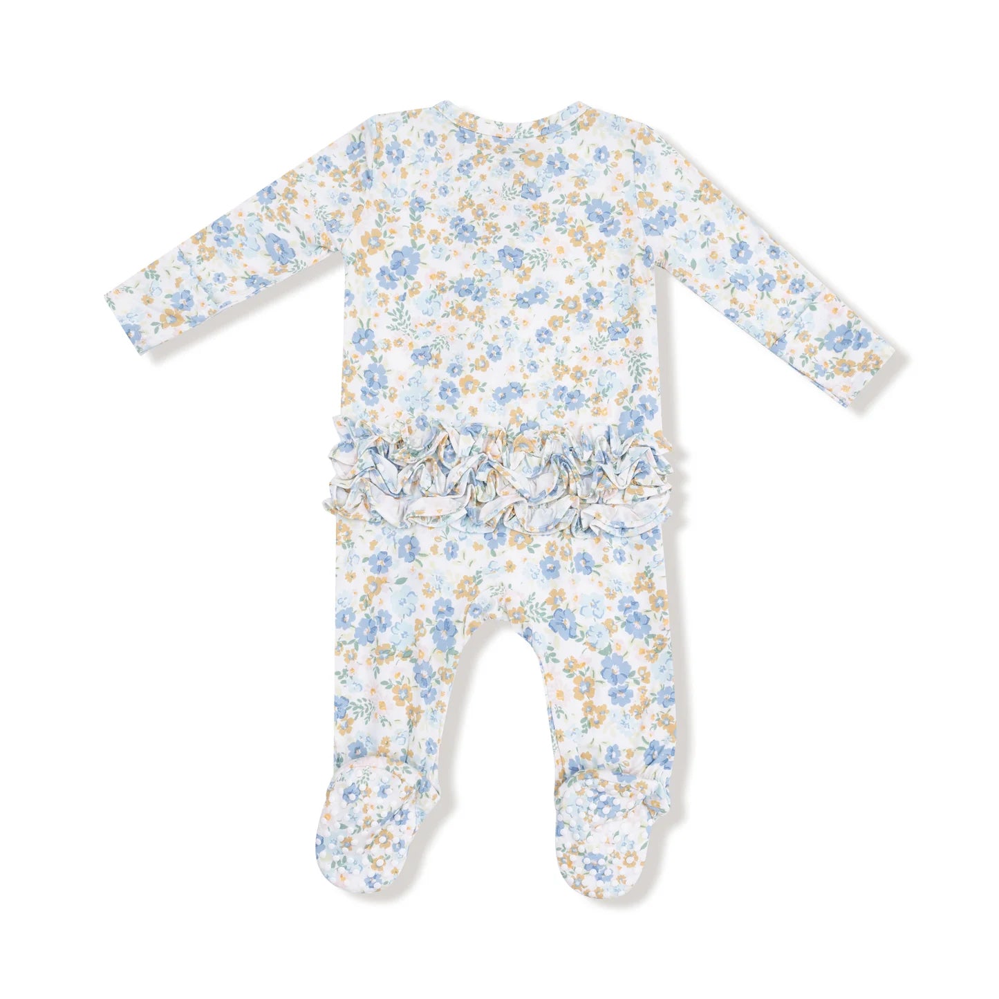 Ruffle Zip Footie - Sweet Rose Calico