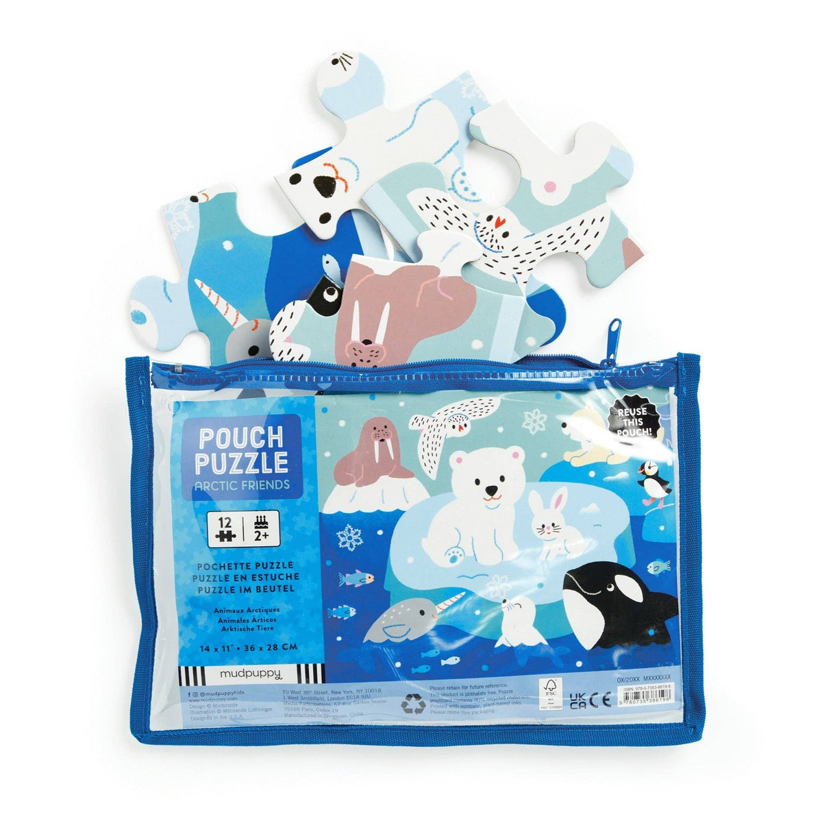 12 Piece Pouch Puzzle - Arctic Friends