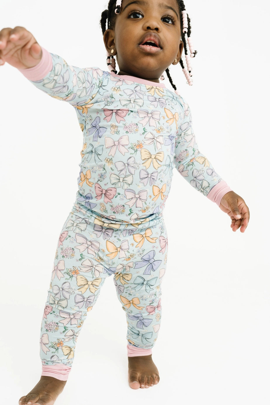 Long Sleeve Pajama Set - Spring Bows