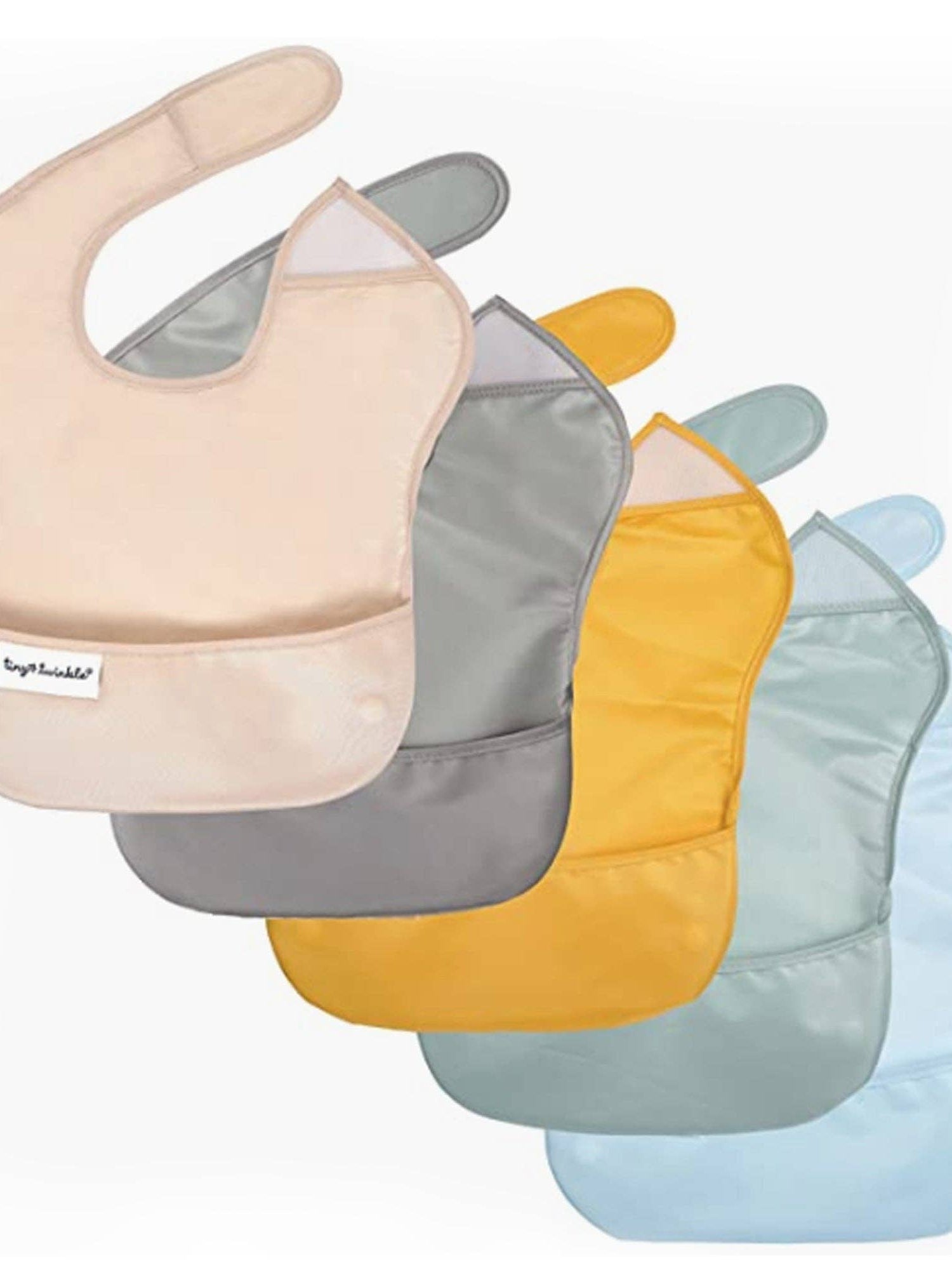 5 Mess-Proof Easy Bibs - Slate Dandelion