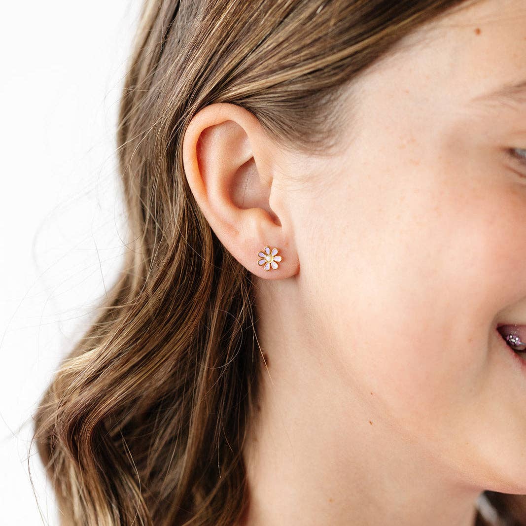 Pip Pop Post Earrings - Lilac Daisy