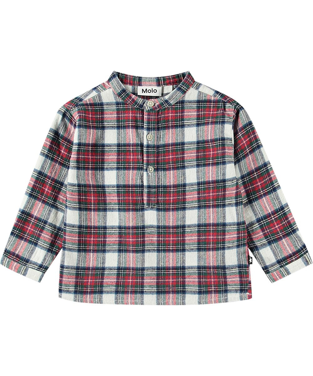 Molo Enoz Button Down - Pine Check FINAL SALE