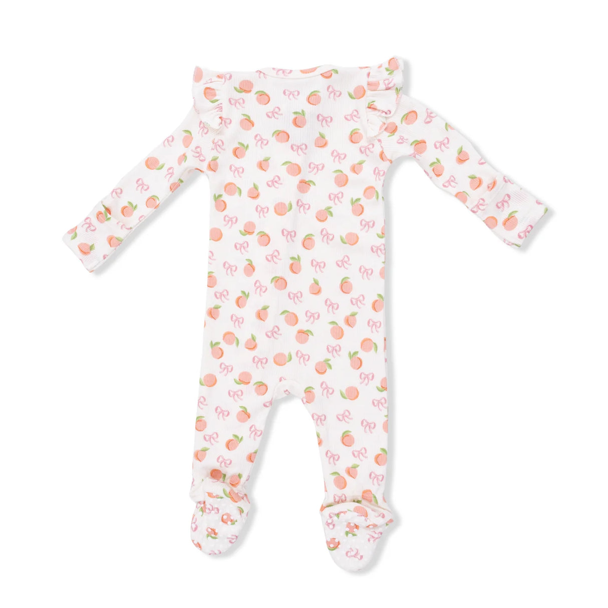 Ruffle Sleeve Zip Footie - Little Peaches