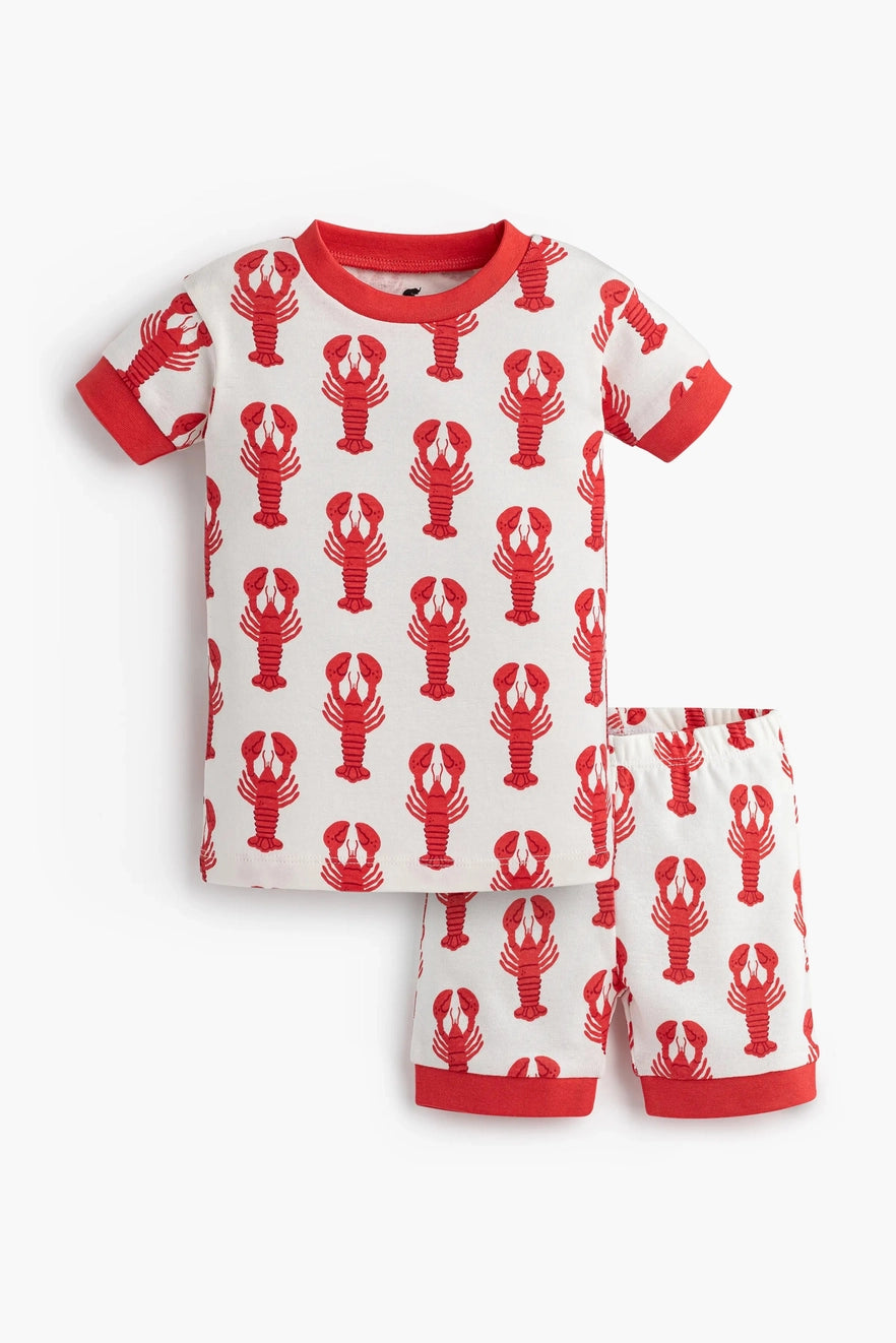 Two-Piece Shorty Pajama Set - Lobster Claws FINAL SALE
