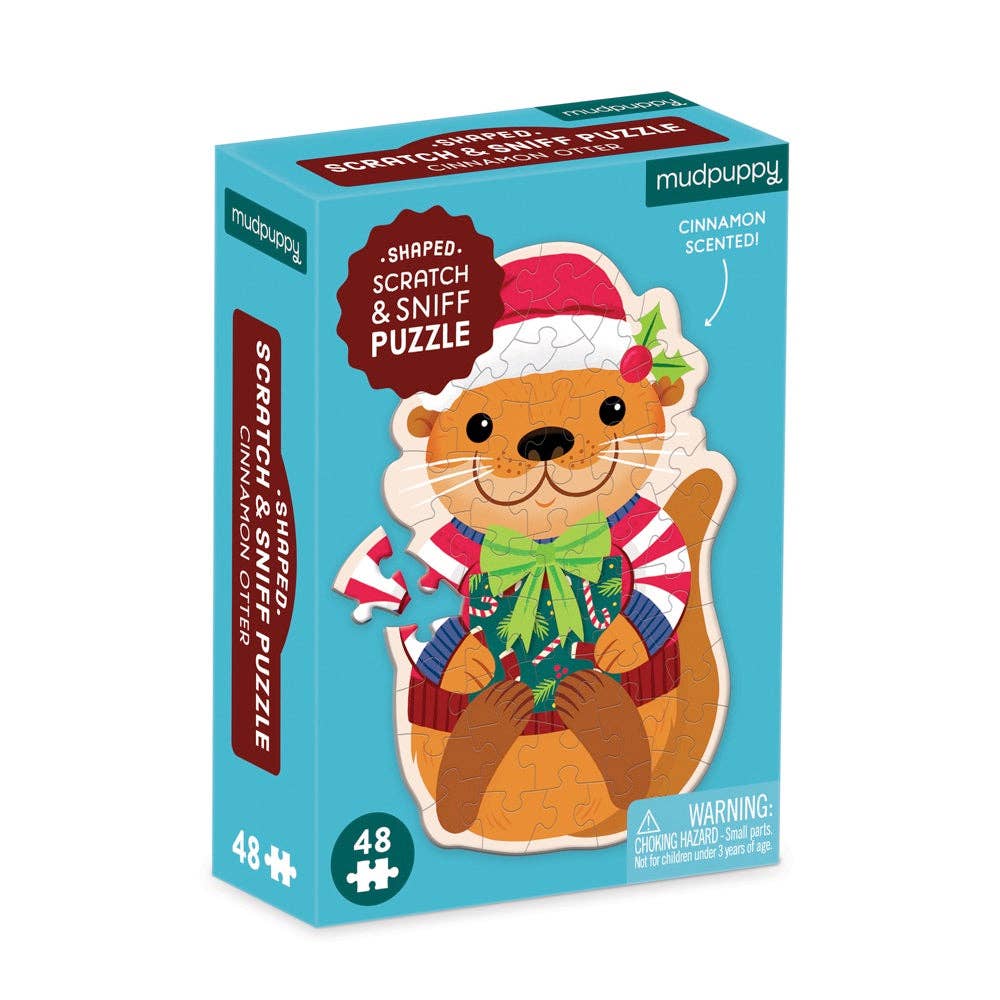 48 Piece Scratch and Sniff Shaped Mini Puzzle - Cinnamon Otter