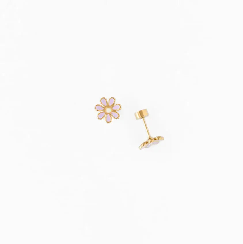 Pip Pop Post Earrings - Lilac Daisy
