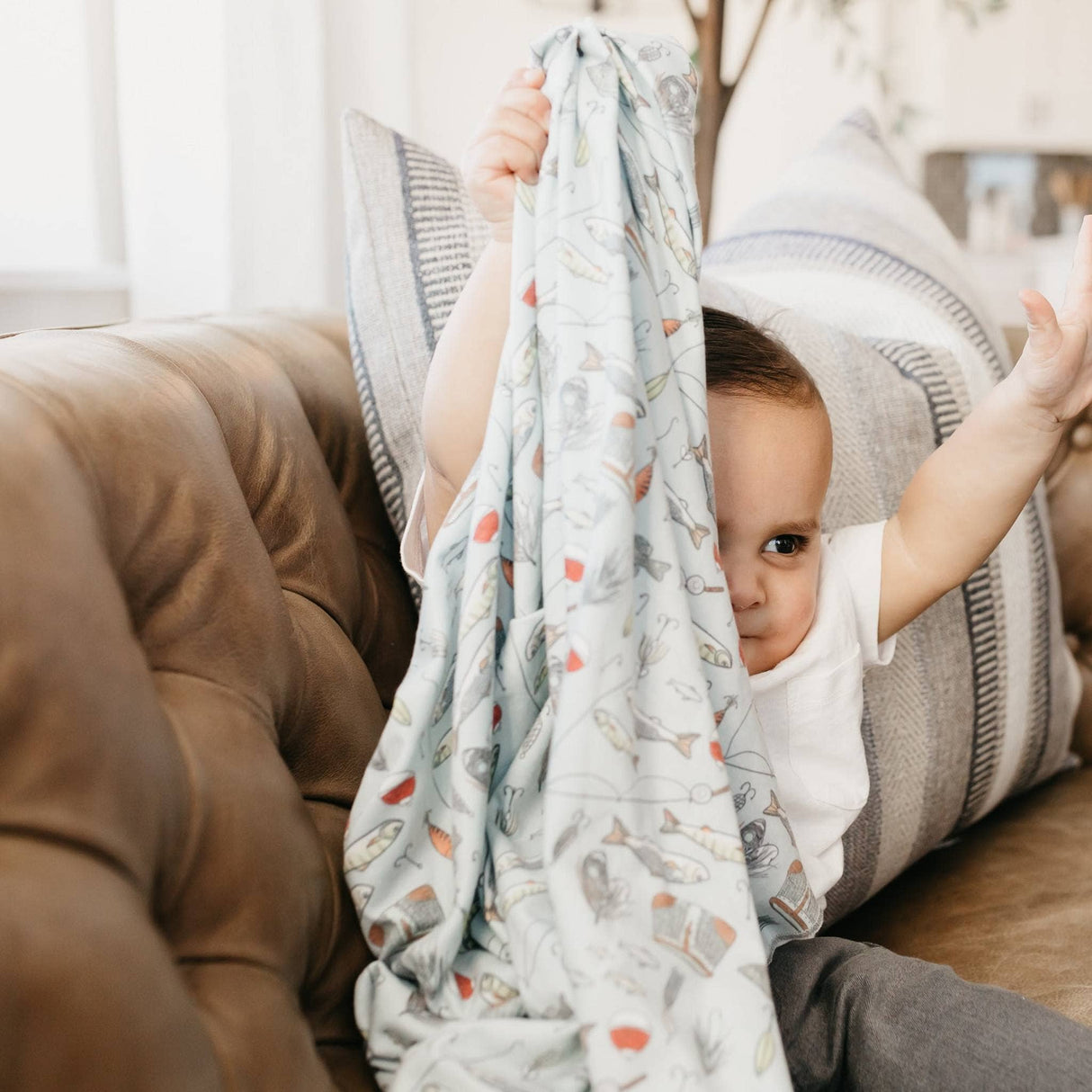 Knit Swaddle Blanket - Trout