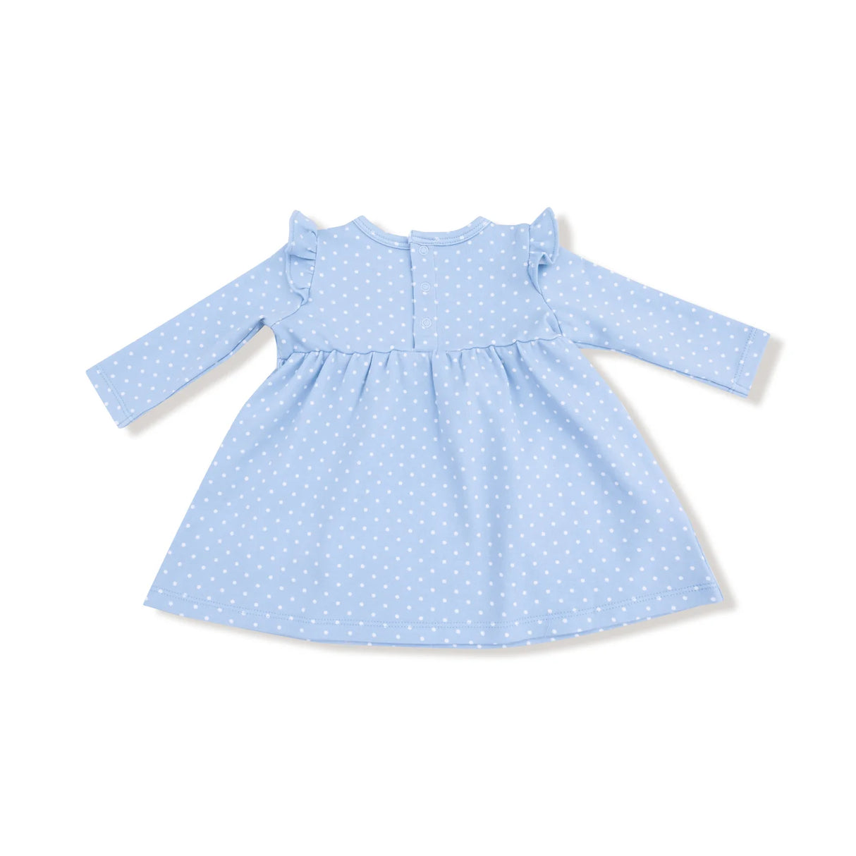 Long Sleeve Dot Dress - Duck Family Applique