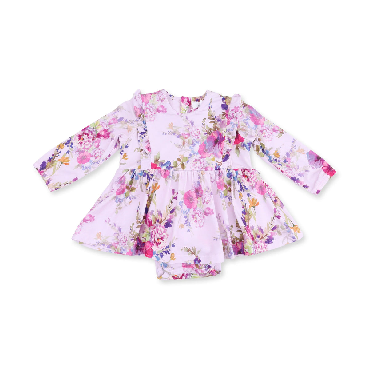 Ruffle Bodysuit Dress - Dahlia Floral