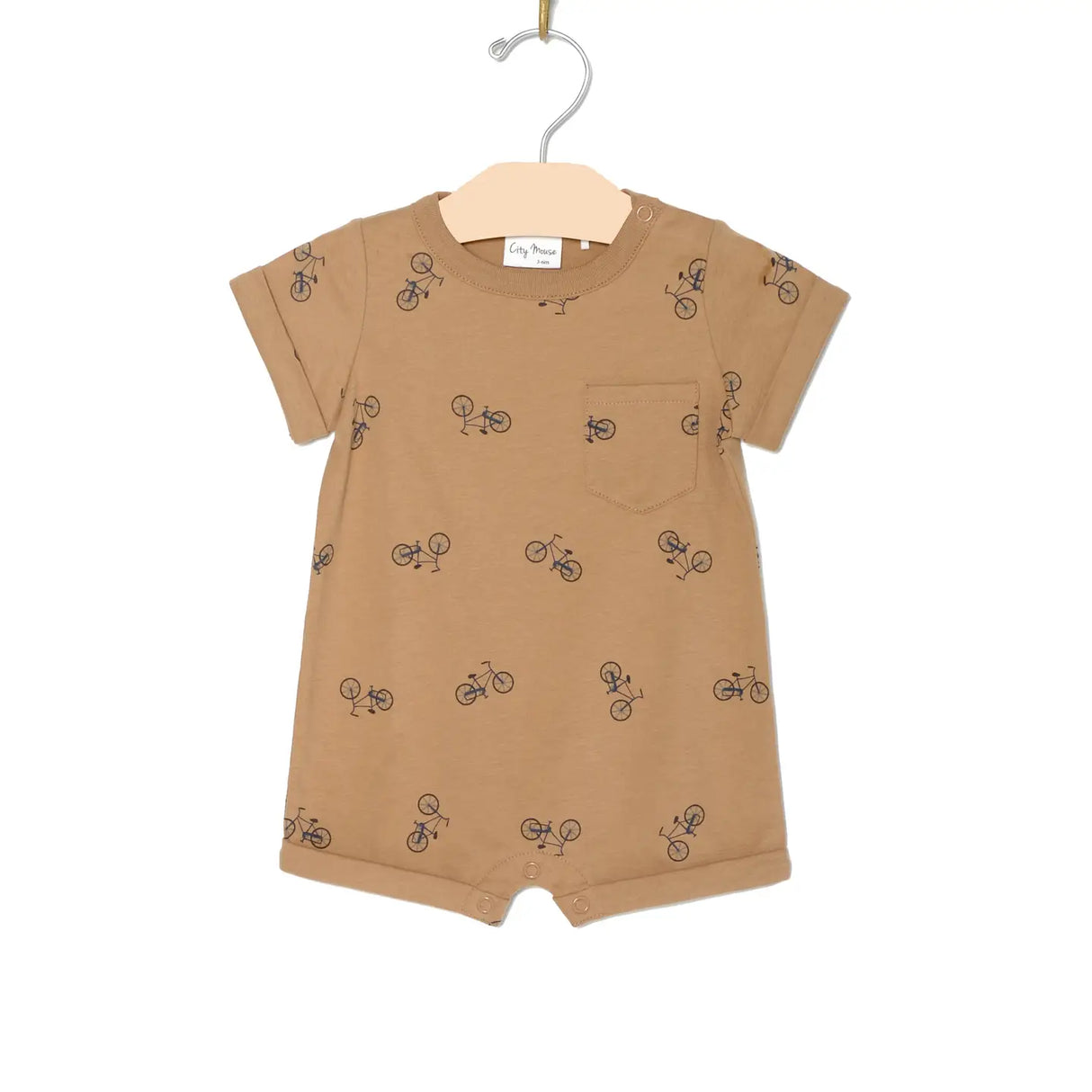 City Mouse Short Sleeve Romper - Bikes FINAL SALE