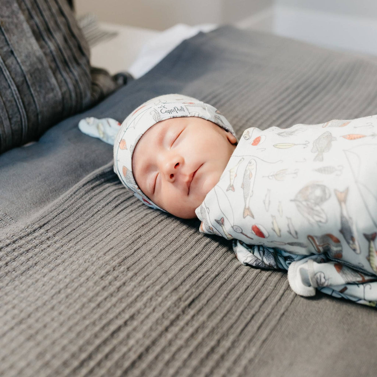 Knit Swaddle Blanket - Trout