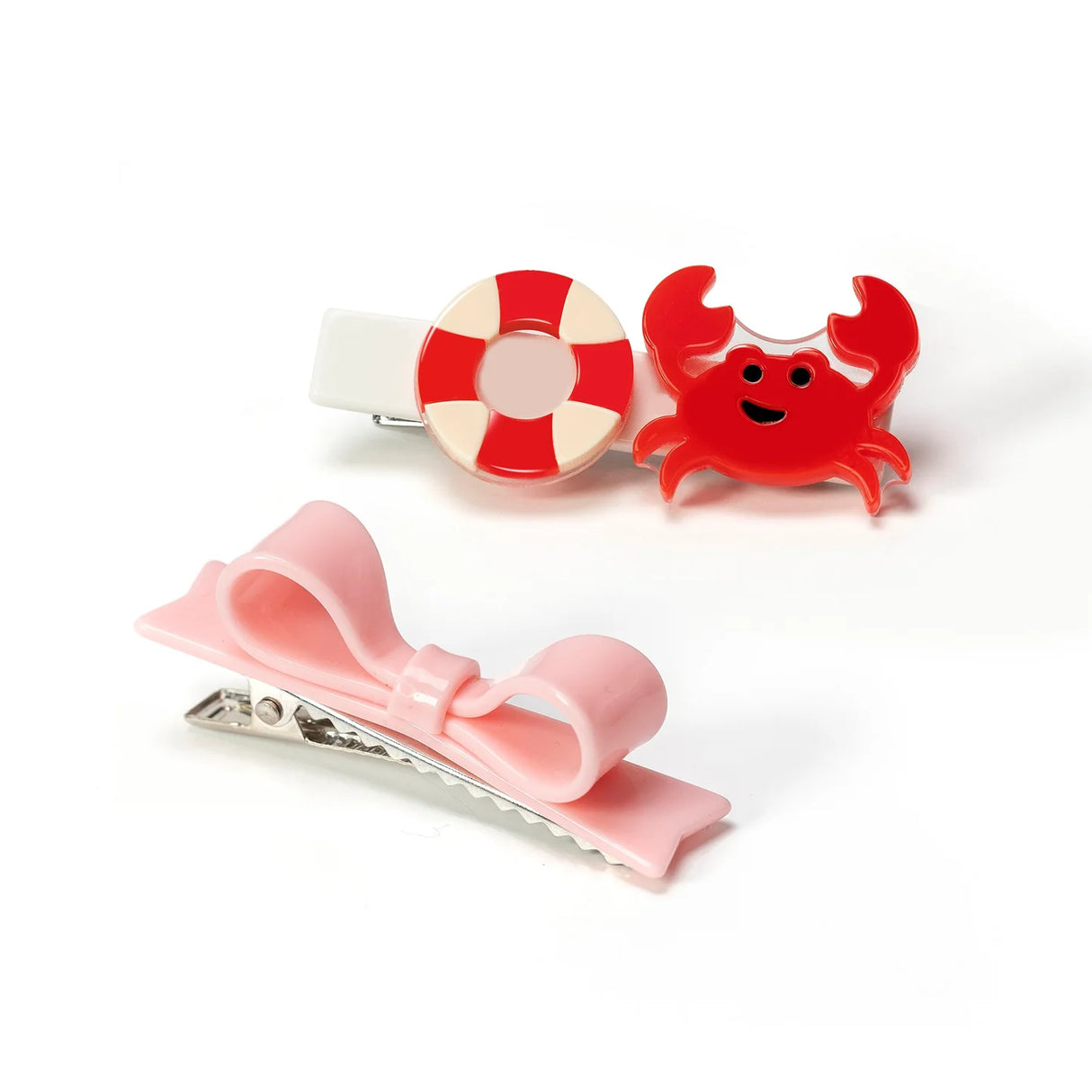 Acrylic Hair Clips - Crab & Bowtie