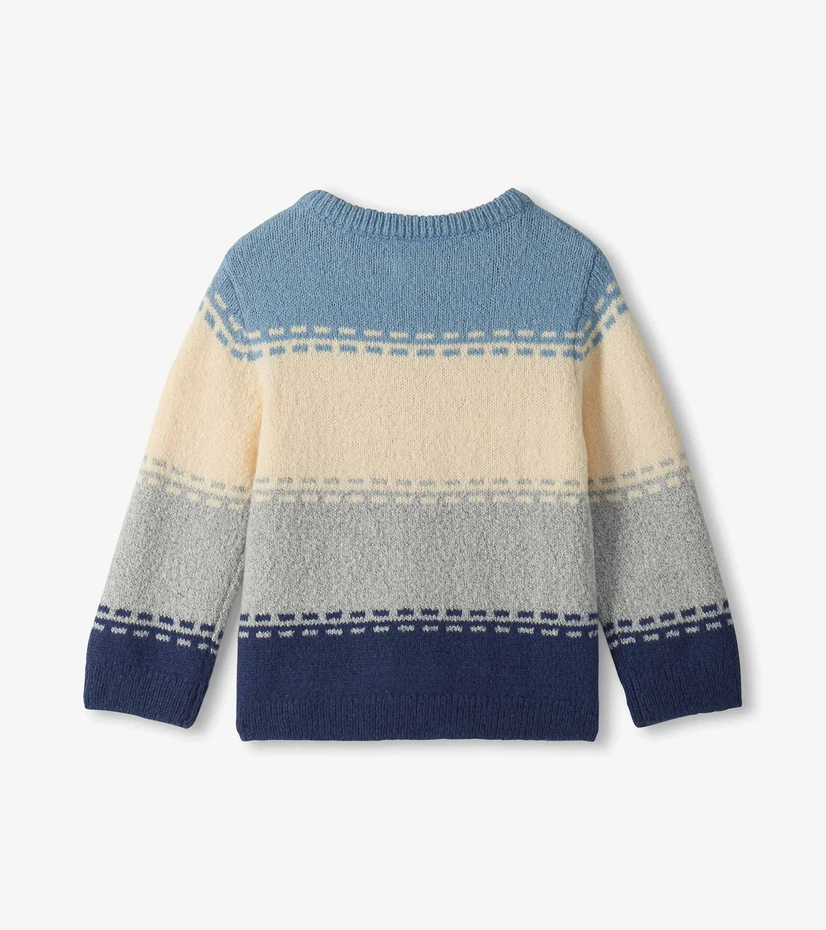 Colorblock Crew Neck Sweater - Faded Denim