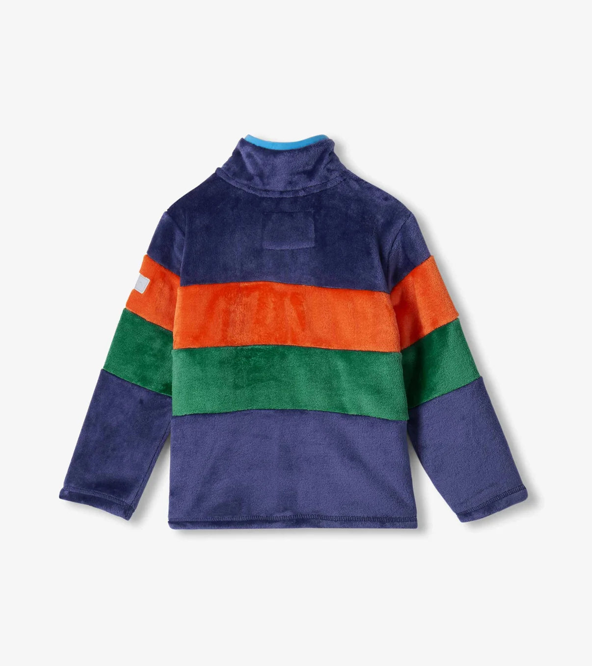Colorblock Mockneck Fleece Jacket - Blue