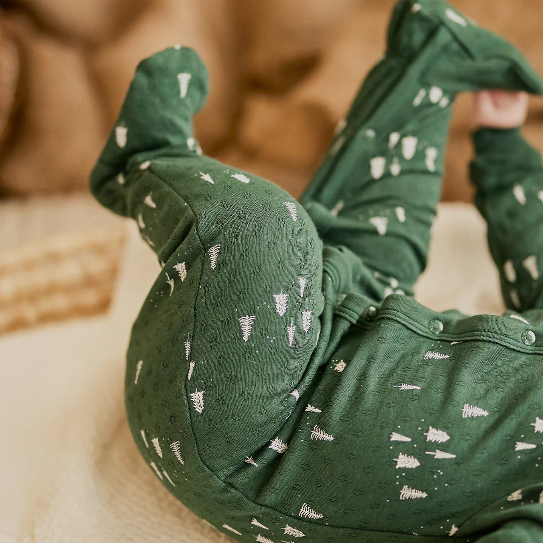 Pointelle Footie - Alpine Trees