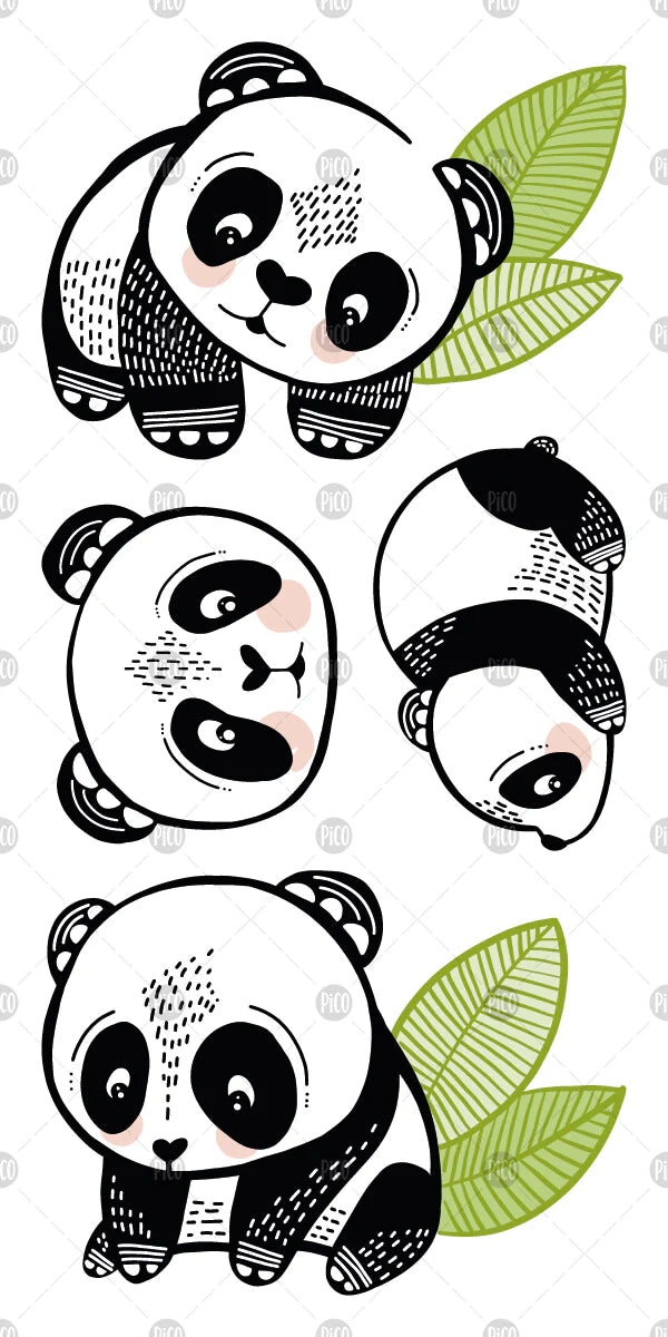 PiCO Temporary Tattoos - Cool Pandas