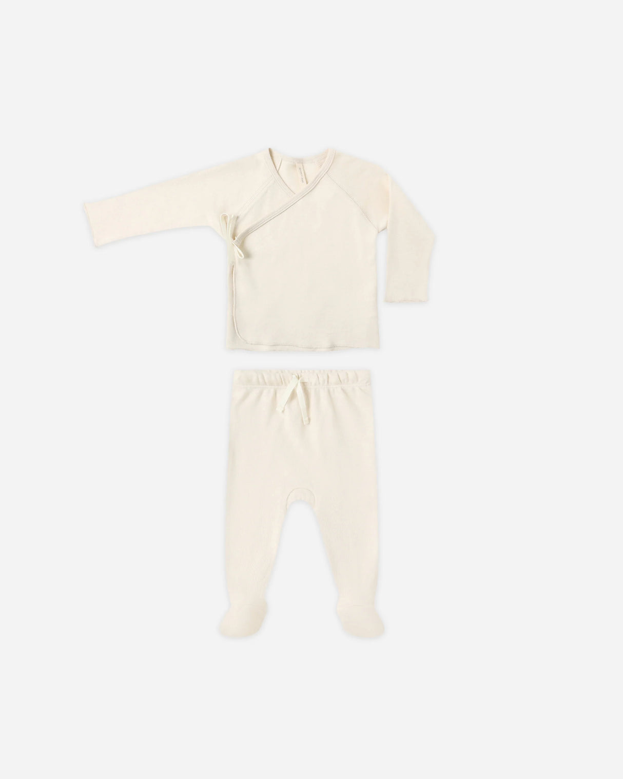 Quincy Mae Wrap Trop + Footed Pant - Natrual