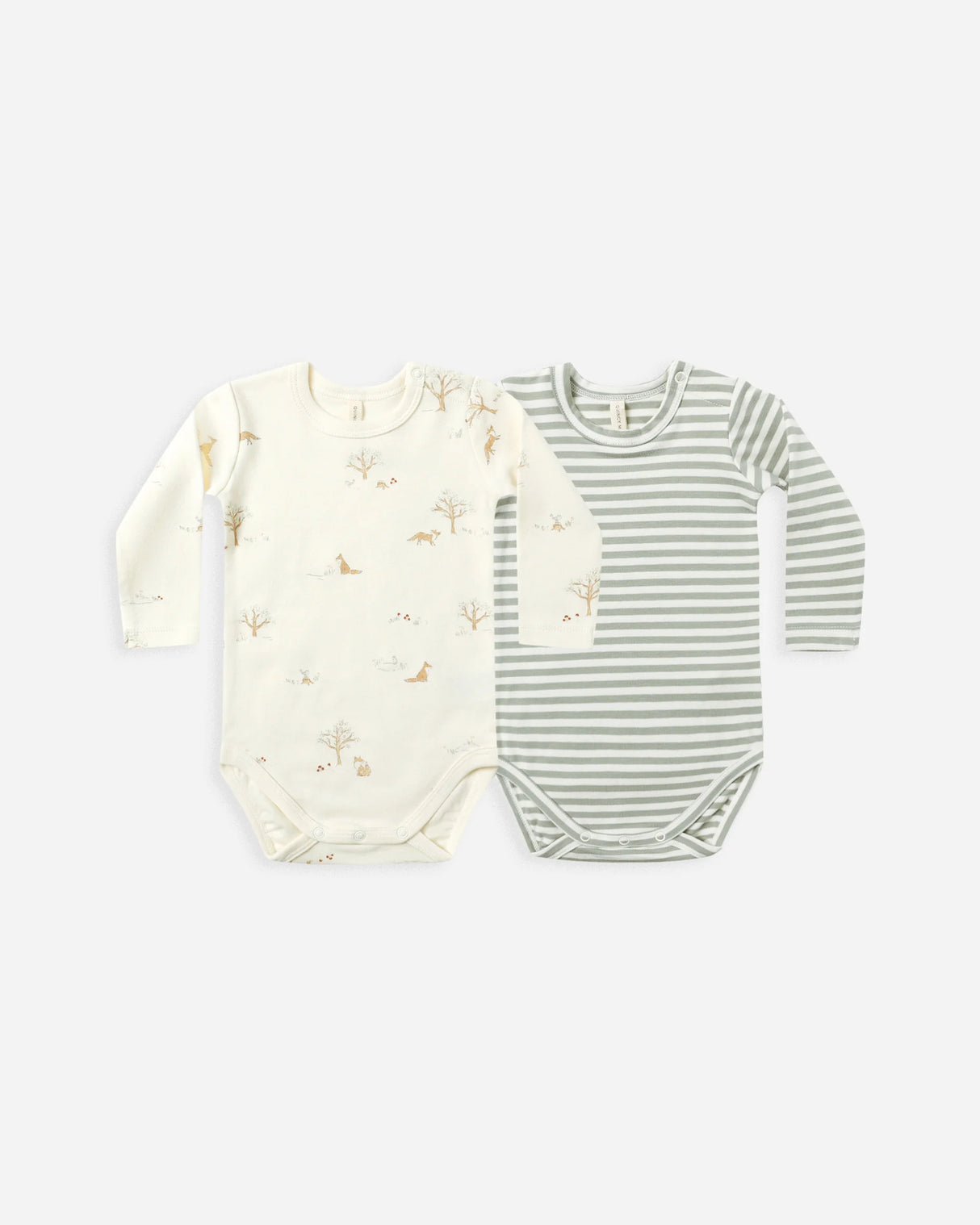 Quincy Mae Jersey Bodysuit Pack - Fox Land & Fern Stripe