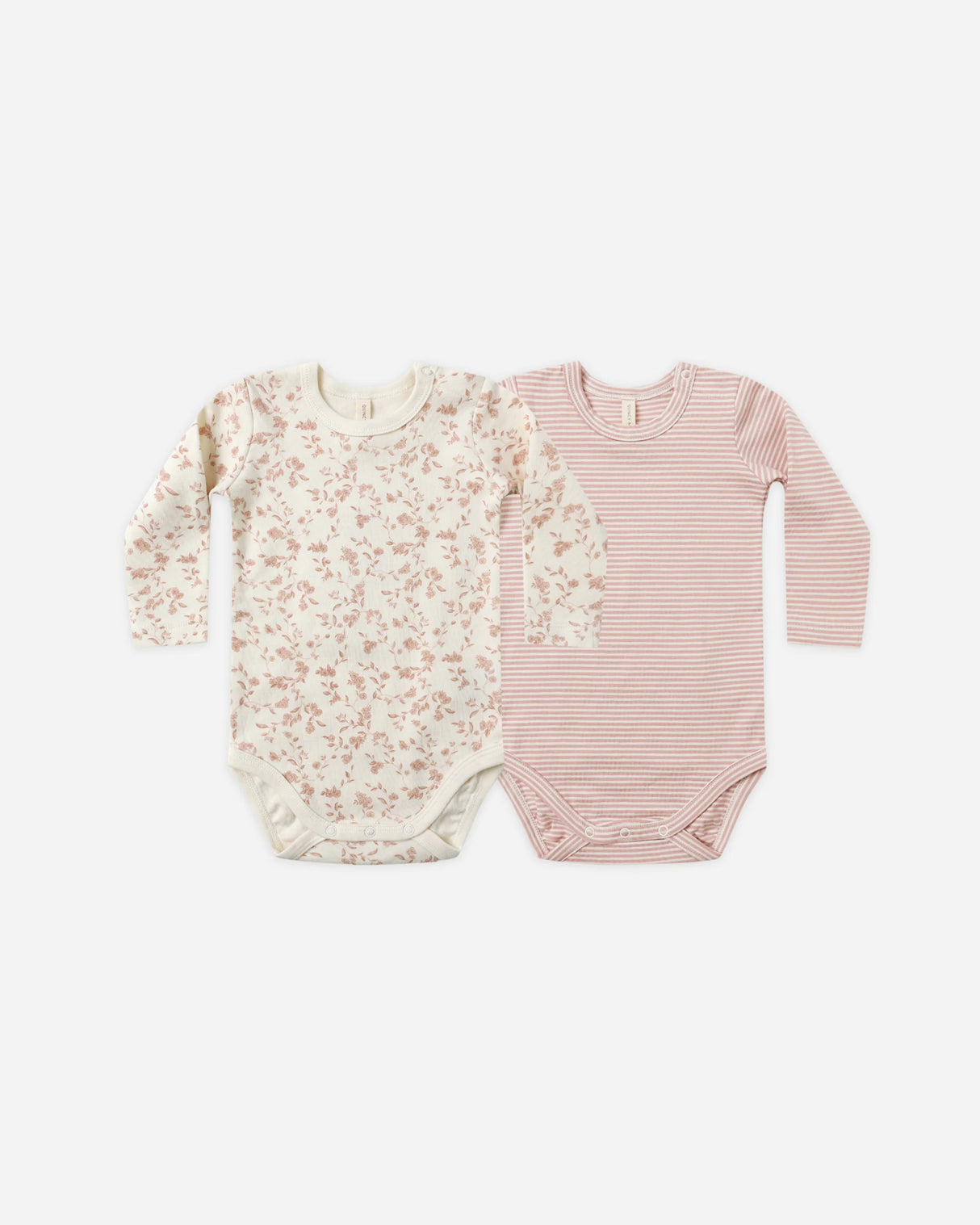 Quincy Mae Jersey Bodysuit Pack - French Garden & Rose Micro Stripe