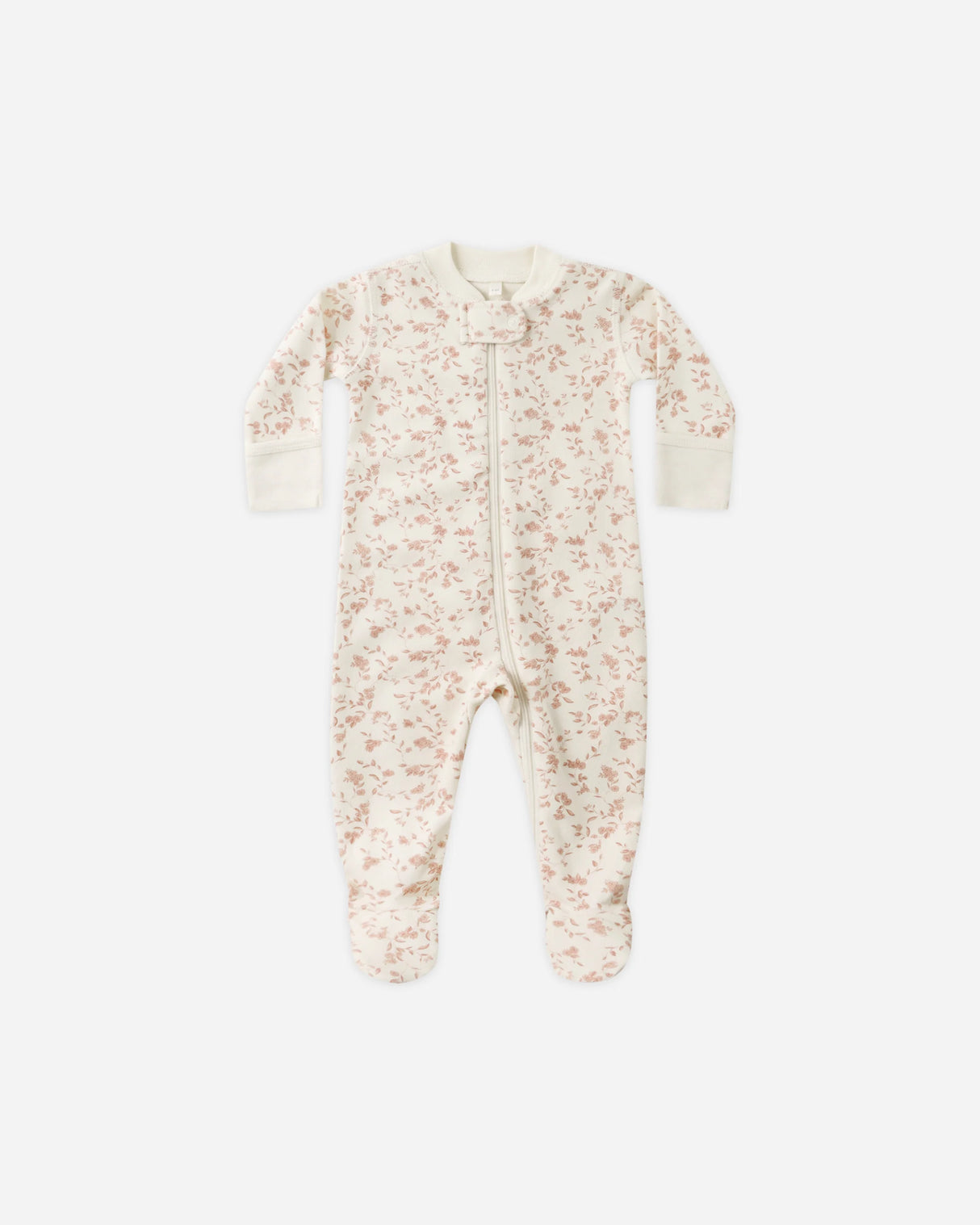 Quincy Mae Zip Long Sleeve Footie - French Garden