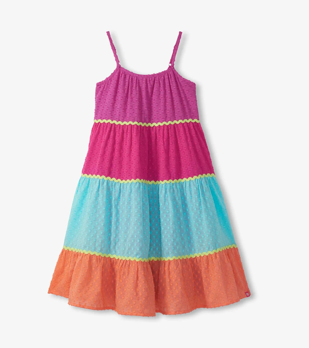 Strappy Midi Dress - Rainbow Color Block
