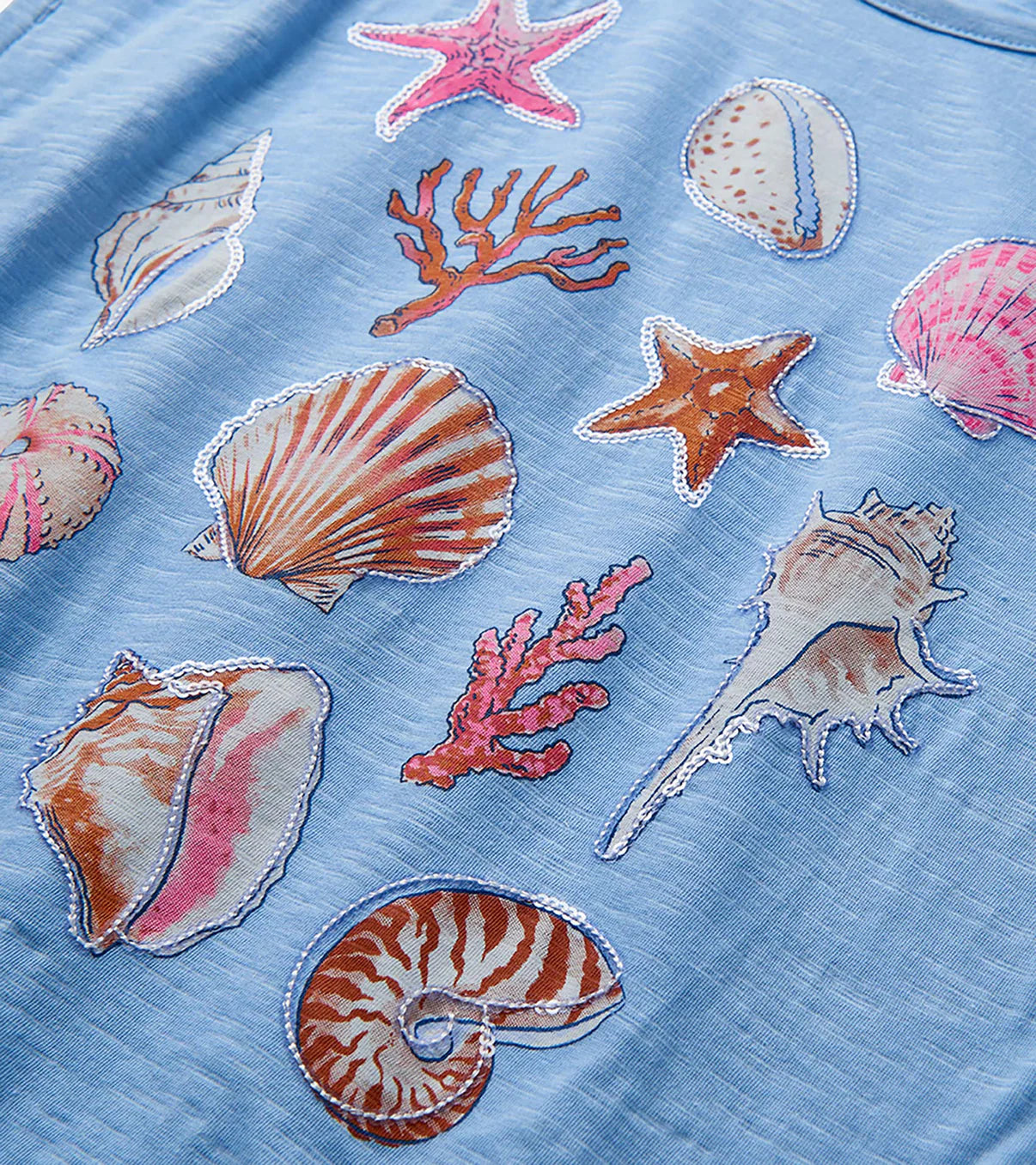 Cinched Shoulder Graphic Tee - Sea Shell
