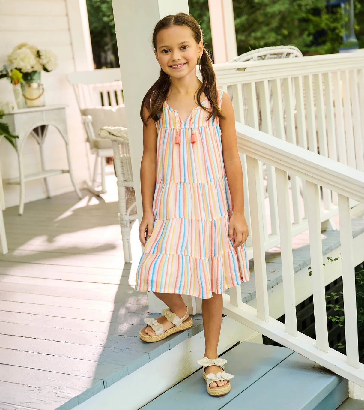 Tiered Dress - Sunny Stripes