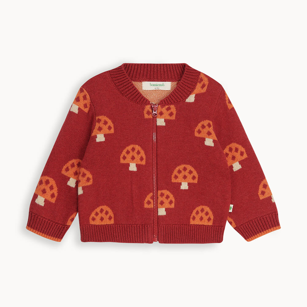 Mushroom Knit Cardigan - Rust FINAL SALE