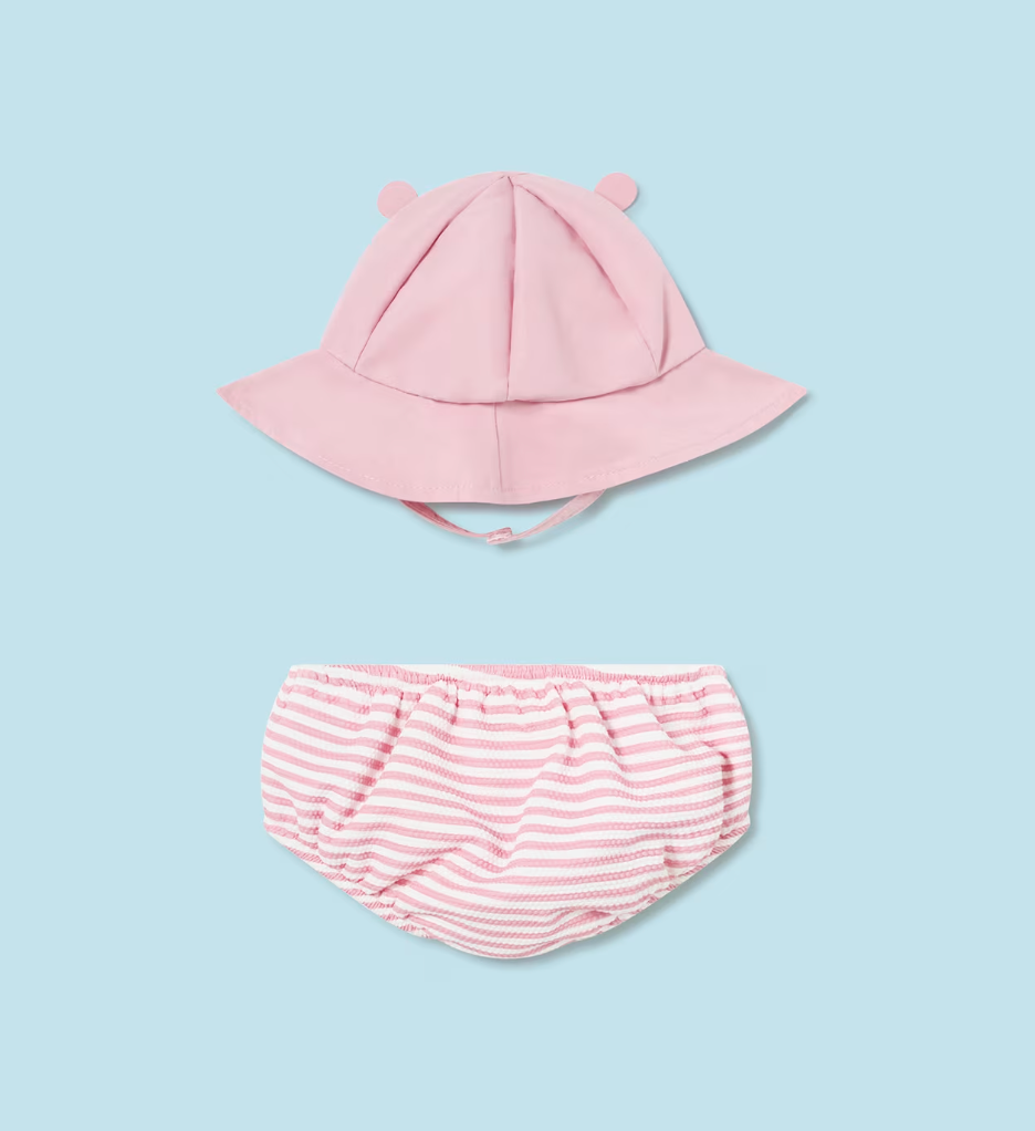 Swimmie and Sunhat - Pink Stripe FINAL SALE