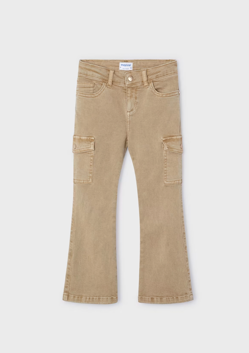 Flared Cargo Jeans - Sand FINAL SALE