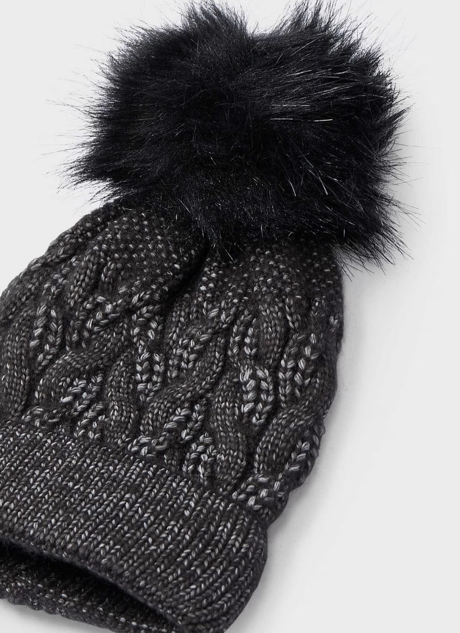 Pom Pom Hat - Charcoal