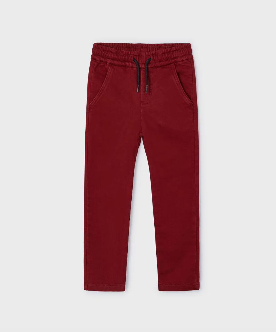 Pull On Drawstring Chinos - Cranberry FINAL SALE